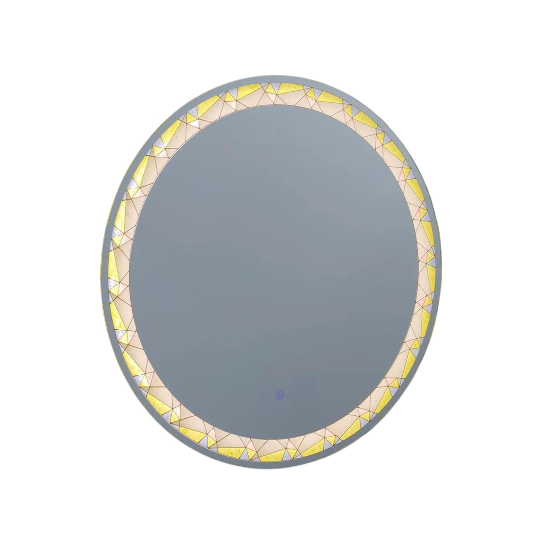 Espejo de pared táctil LED "Mosaic" con inserciones satinadas y de color