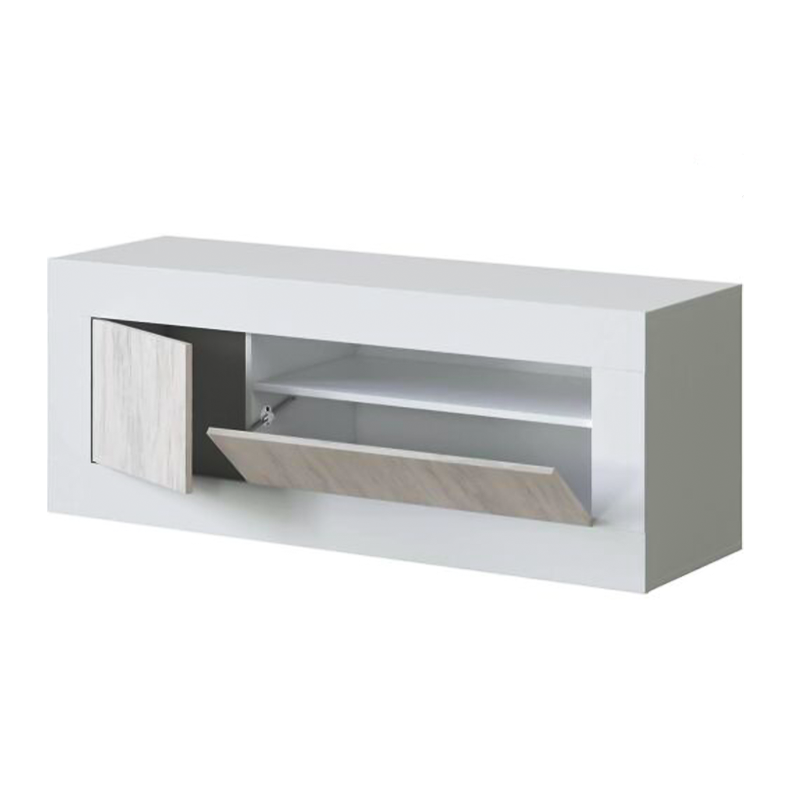 Mobile porta tv Baltik in truciolare rovere a 2 ante con 1 ripiano cm 139x42 53h