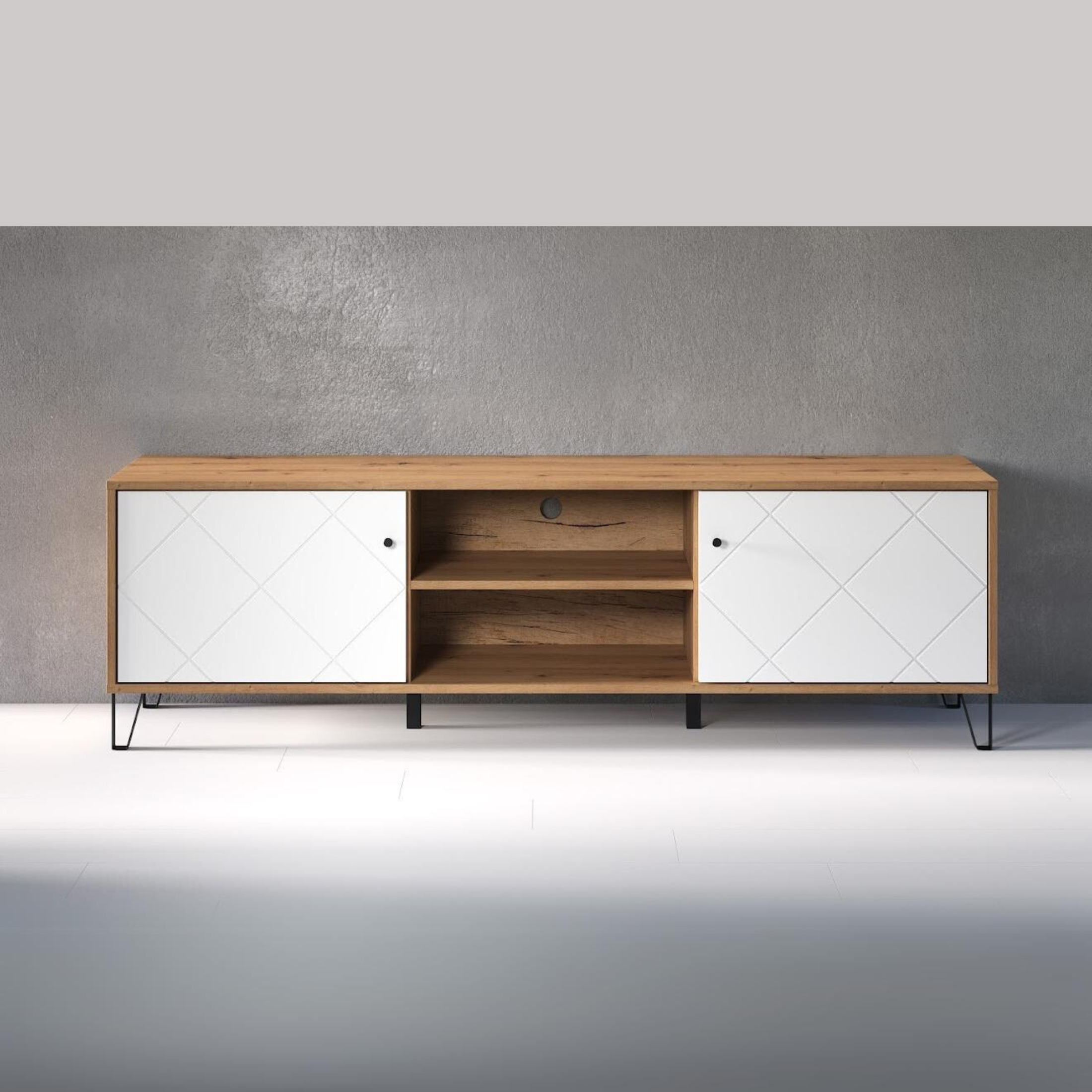 "Living Bollo" living room furniture set in artisan oak and white