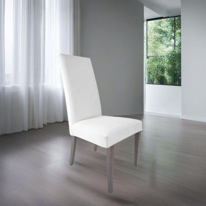 Conjunto de sillas de comedor "Nancy" tapizadas en ecopiel con patas de madera, 47x47 cm, 101h