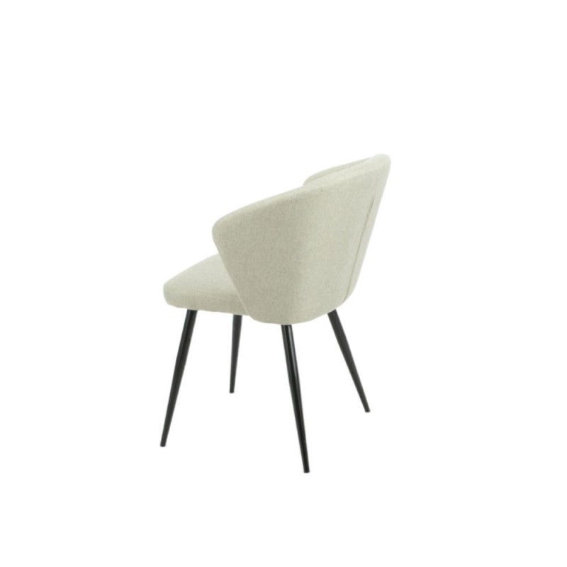 Set of "Krid" dining chairs upholstered in fabric with black metal legs, 44x41 cm, 82h