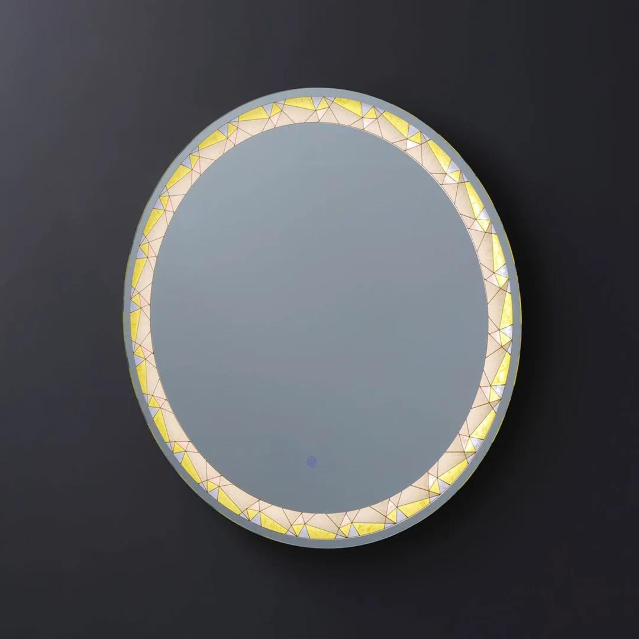 Espejo de pared táctil LED "Mosaic" con inserciones satinadas y de color