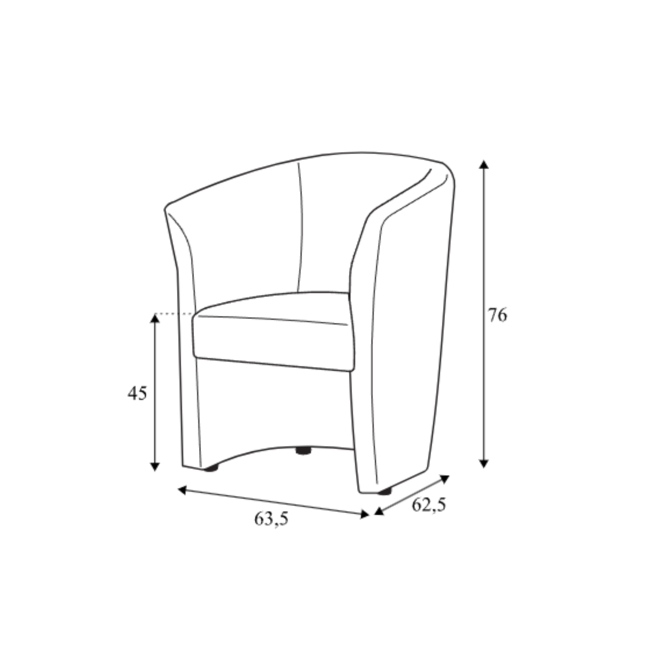 Modern fabric armchair "Belize" with wooden frame cm 63.5x62.5 76h
