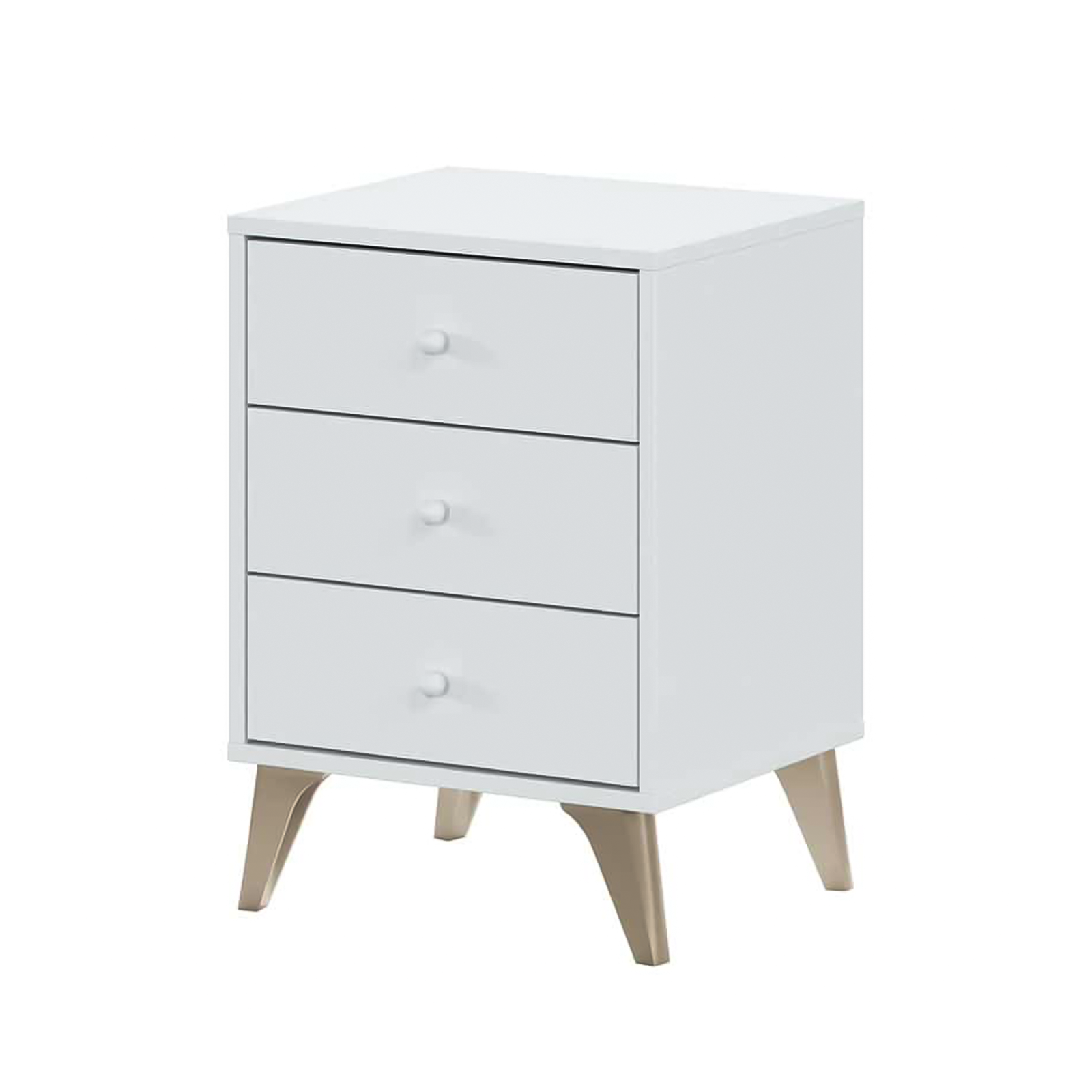 Set mobili per camera da letto Sweet cassettiera e comodino in truciolare bianco