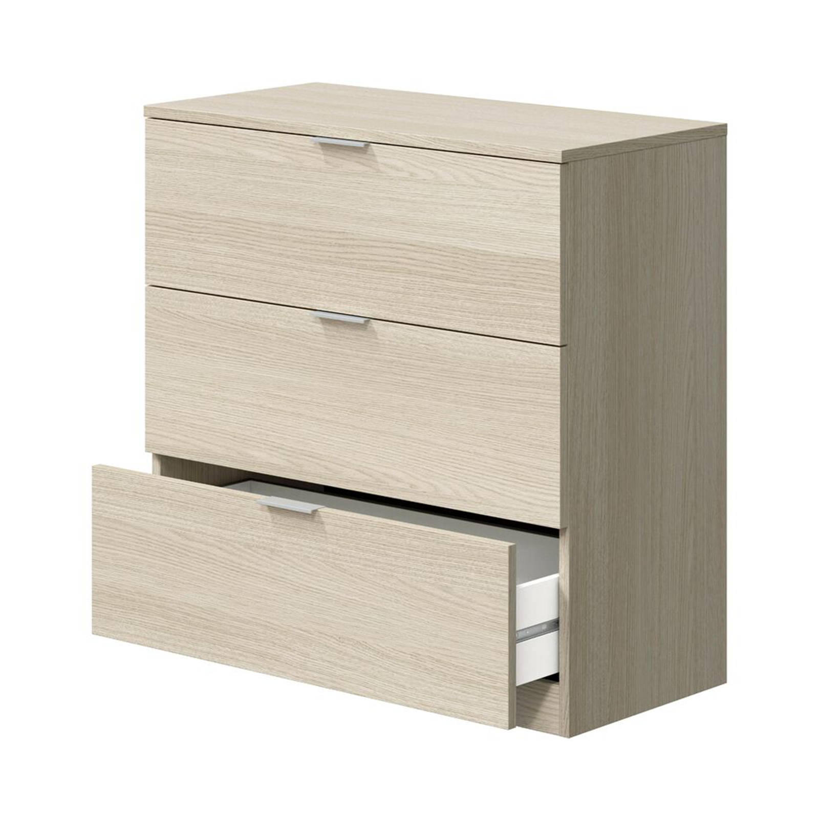 Set mobili per camera da letto Urban cassettiera e comodino in truciolare rovere o bianco