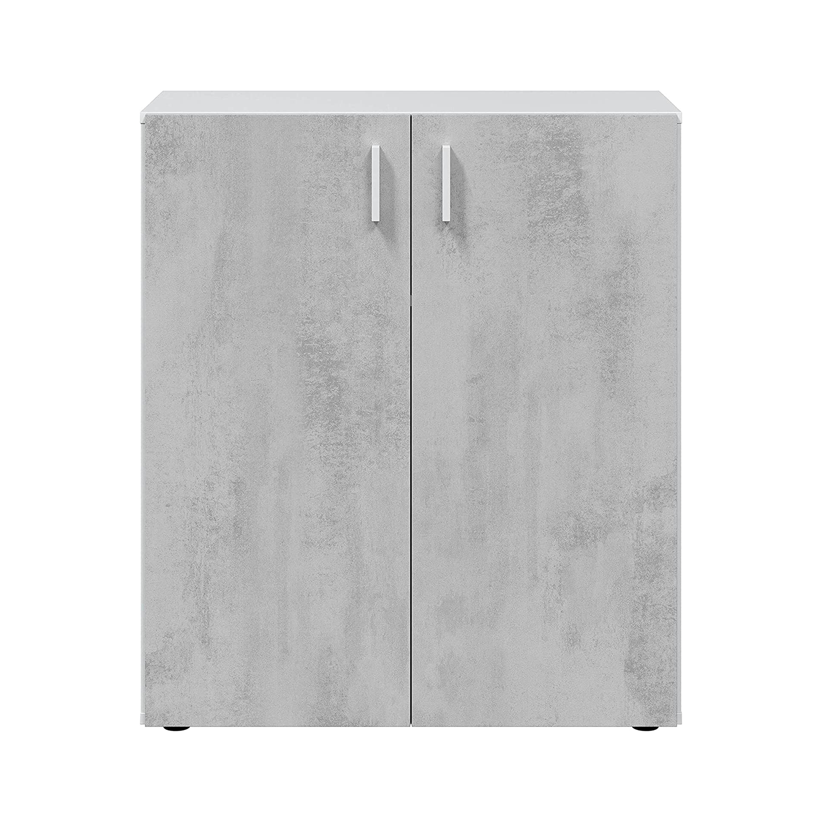 Set armadio alto o basso Multiusos in truciolare finitura cemento mobile per lavanderia