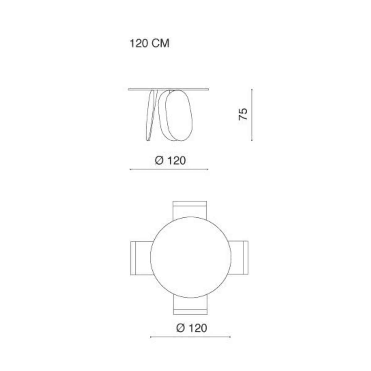 Tavolo moderno tondo fisso da pranzo "Monroe" con piano in vetro martellato - MondoViro