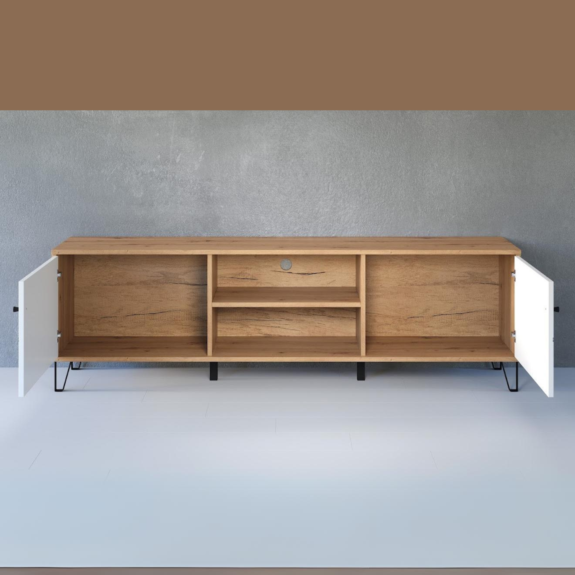 "Living Bollo" living room furniture set in artisan oak and white