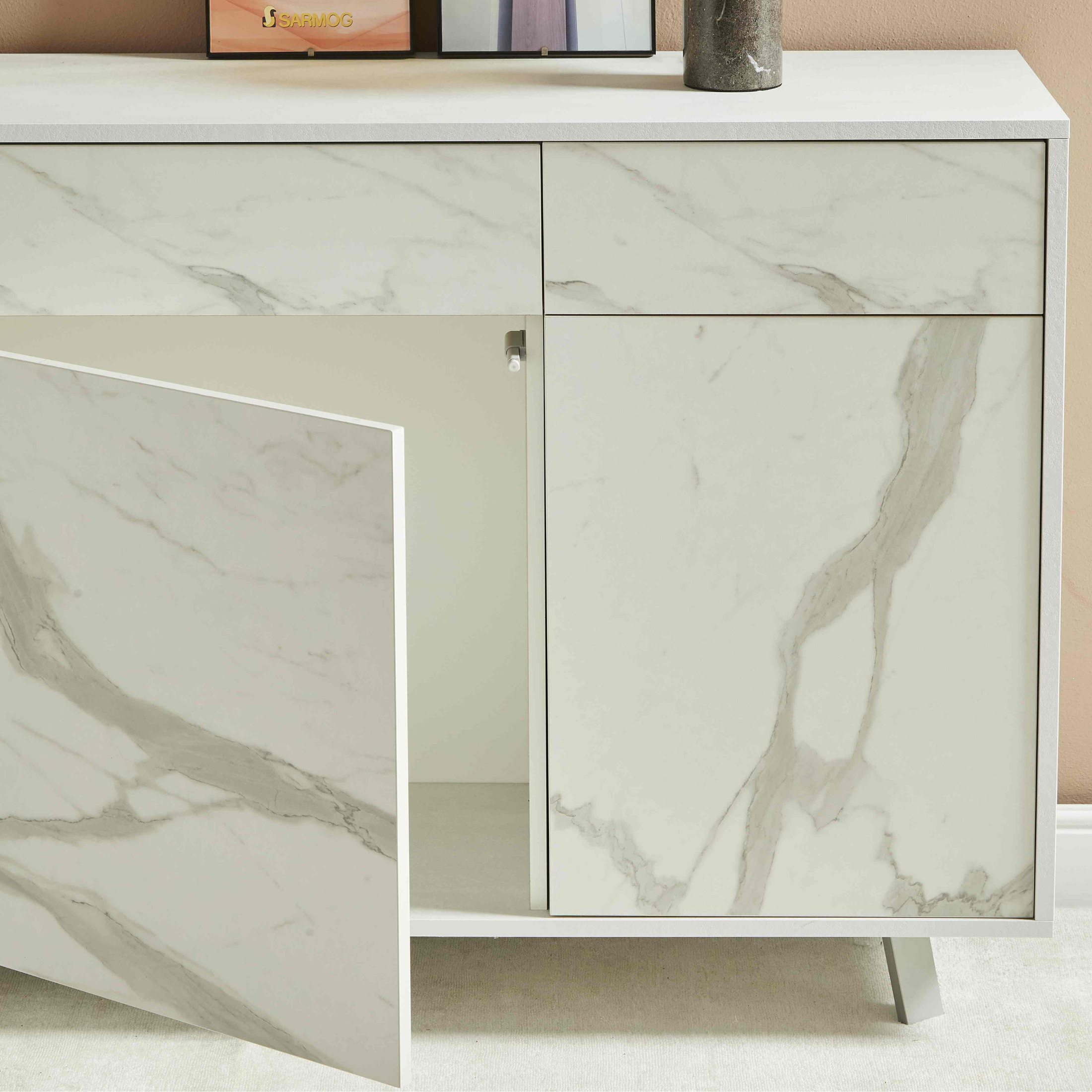 Wooden cabinet 3 doors 3 drawers "Angy" push drawer cm 164x41 92h