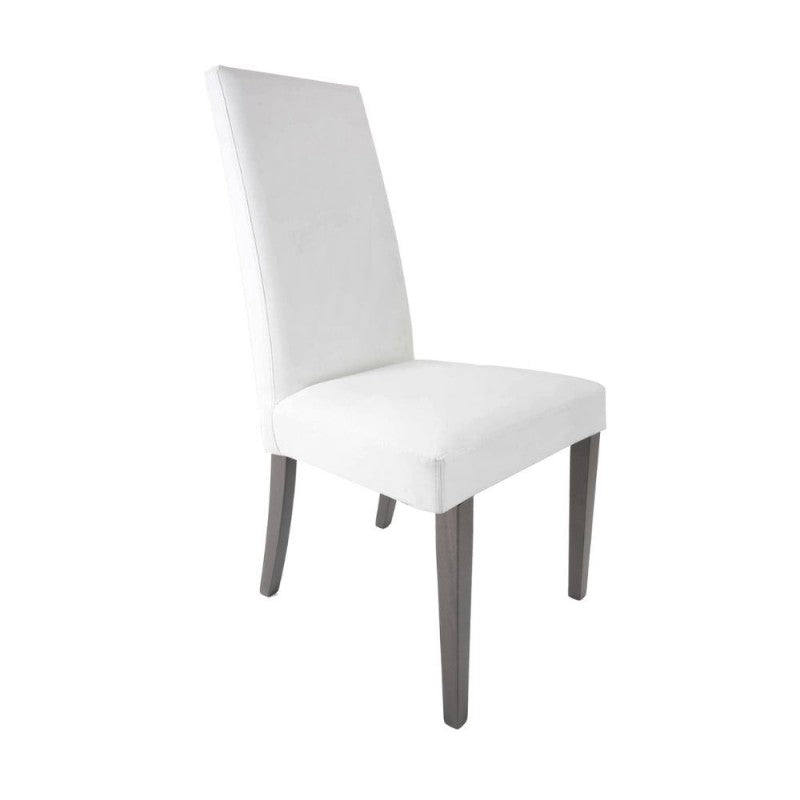 Conjunto de sillas de comedor "Nancy" tapizadas en ecopiel con patas de madera, 47x47 cm, 101h