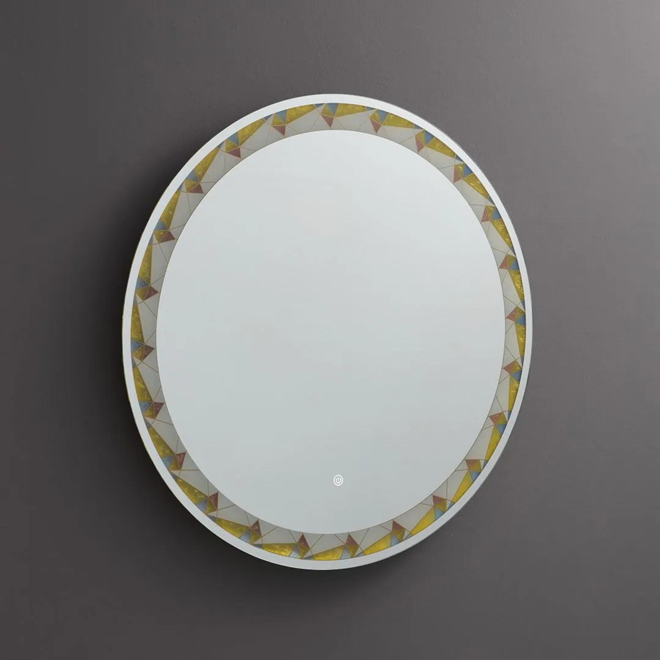 Espejo de pared táctil LED "Mosaic" con inserciones satinadas y de color