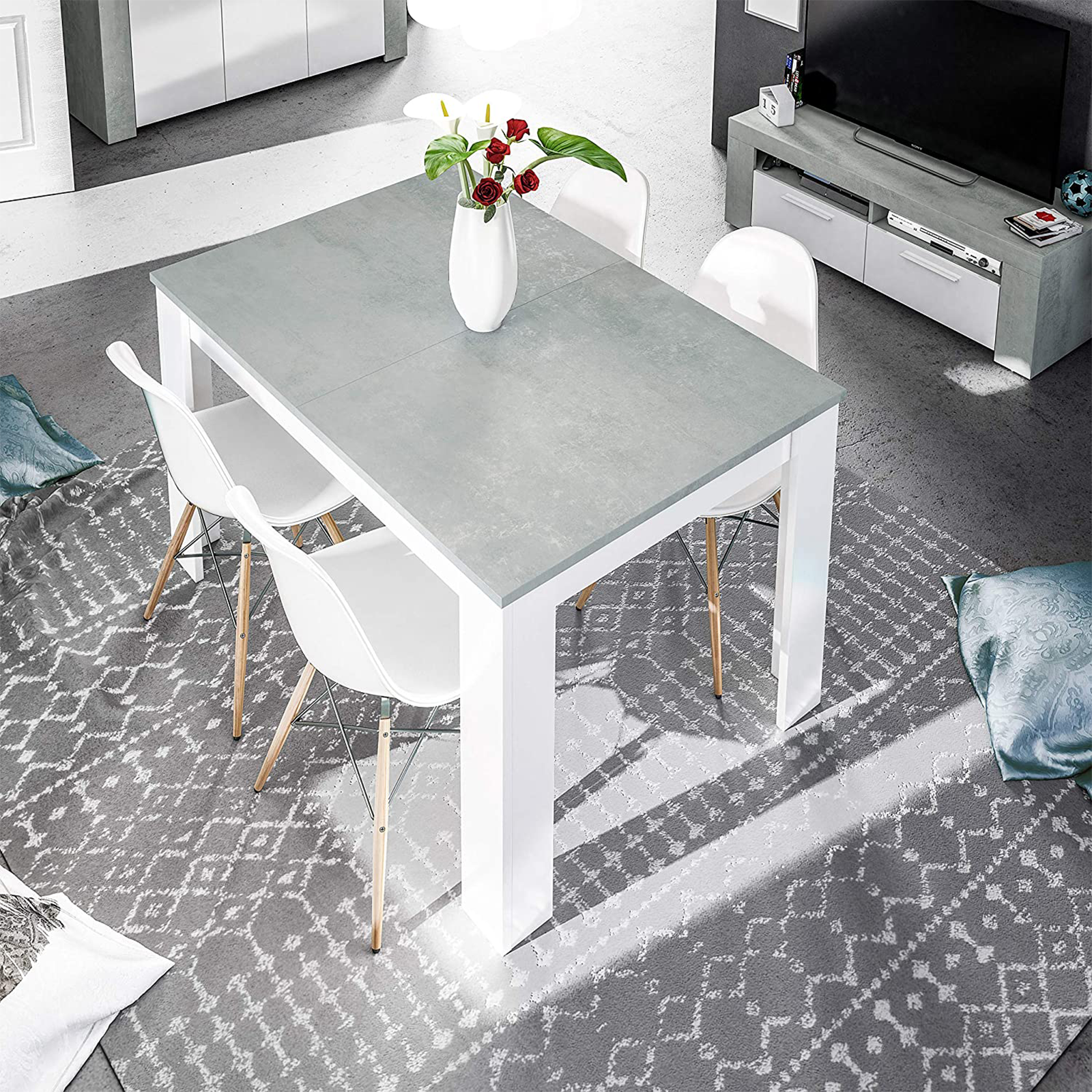 Tavolo da pranzo Kendra estensibile rettangolare in truciolato cm 190x90 78h