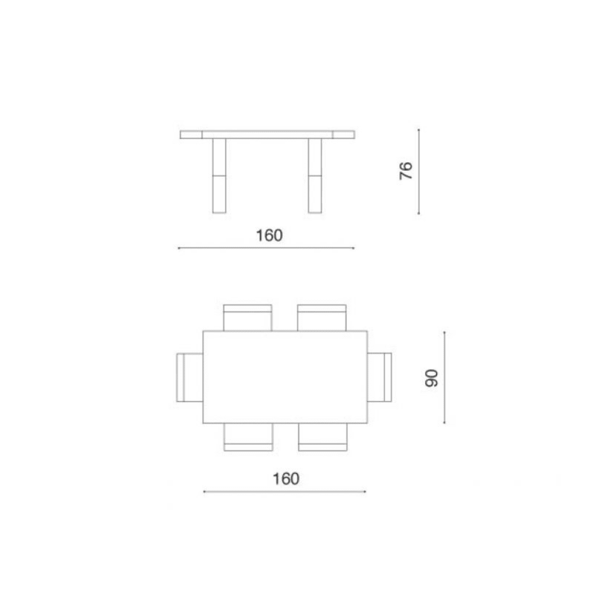Tavolo allungabile da pranzo "Barton" con allunghe in laminato effetto legno cm 160/260x90 76h - MondoViro