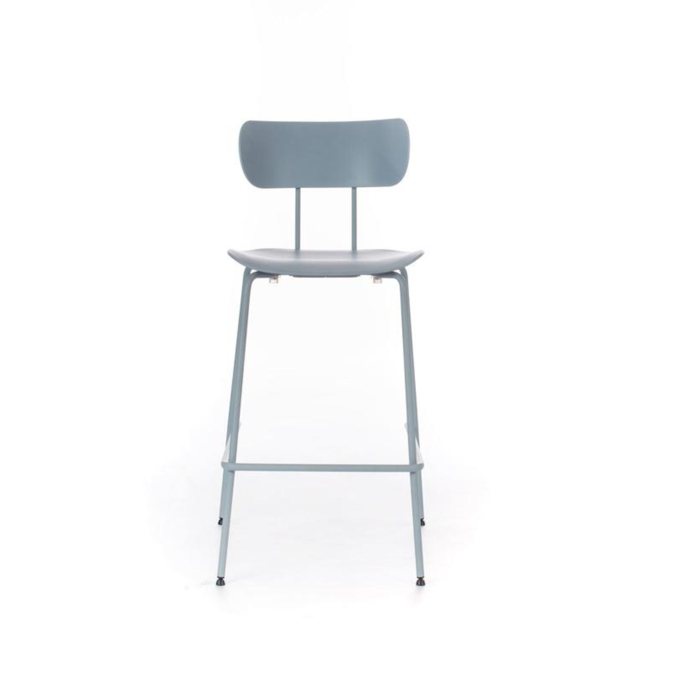 Set of blue high stools with PP footrest "Samy" metal legs 51x45 cm 98h