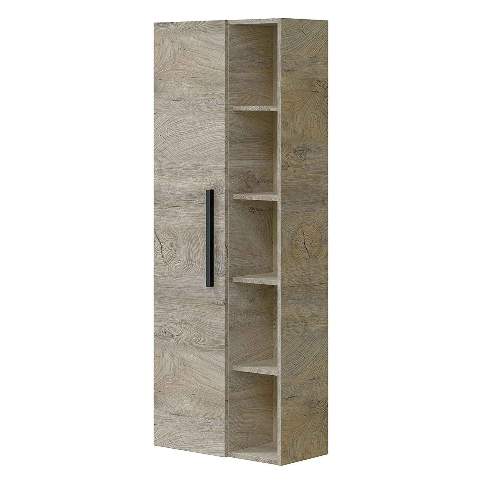 "Athena" bathroom wall unit with 2 doors and shelves in chipboard
