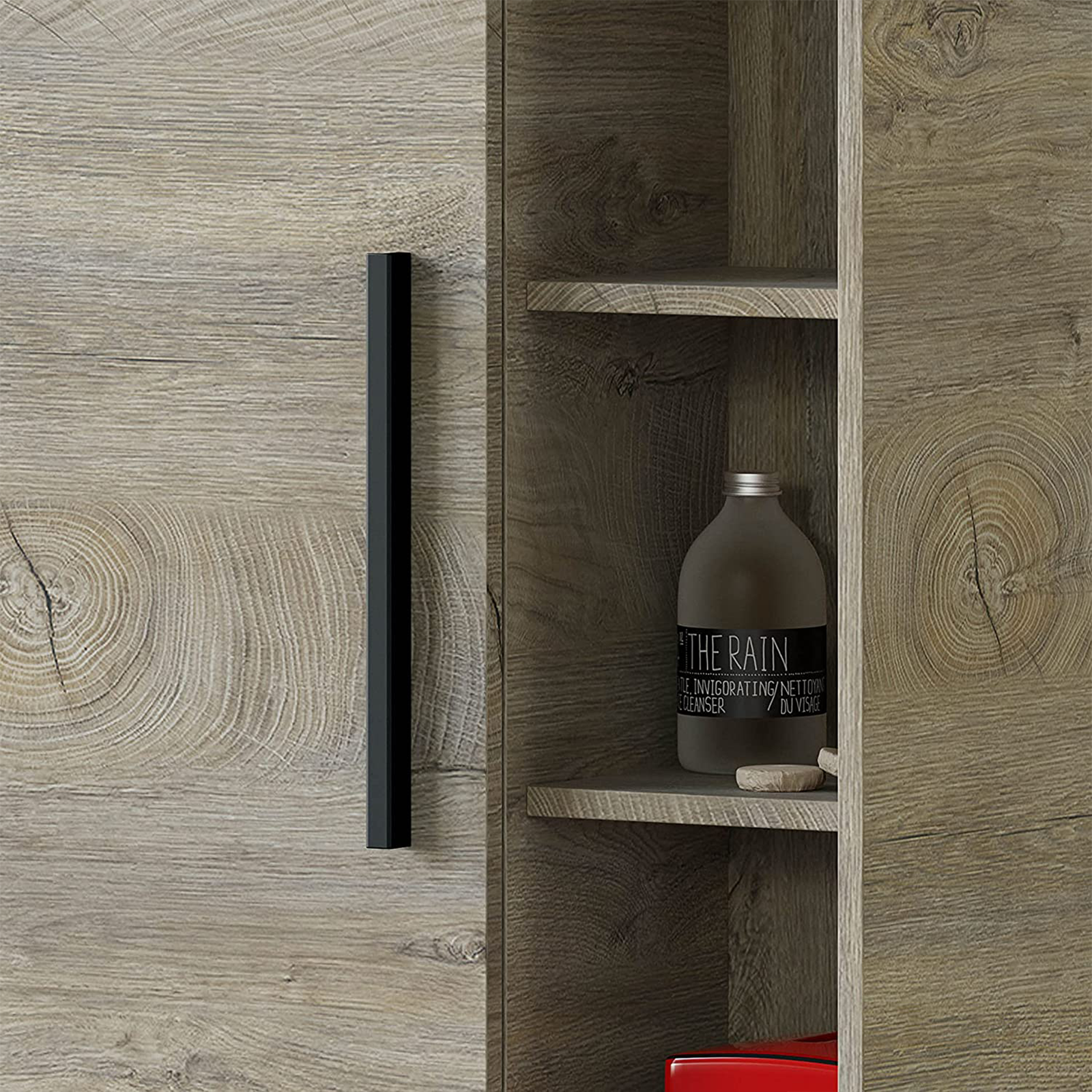 "Athena" bathroom wall unit with 2 doors and shelves in chipboard