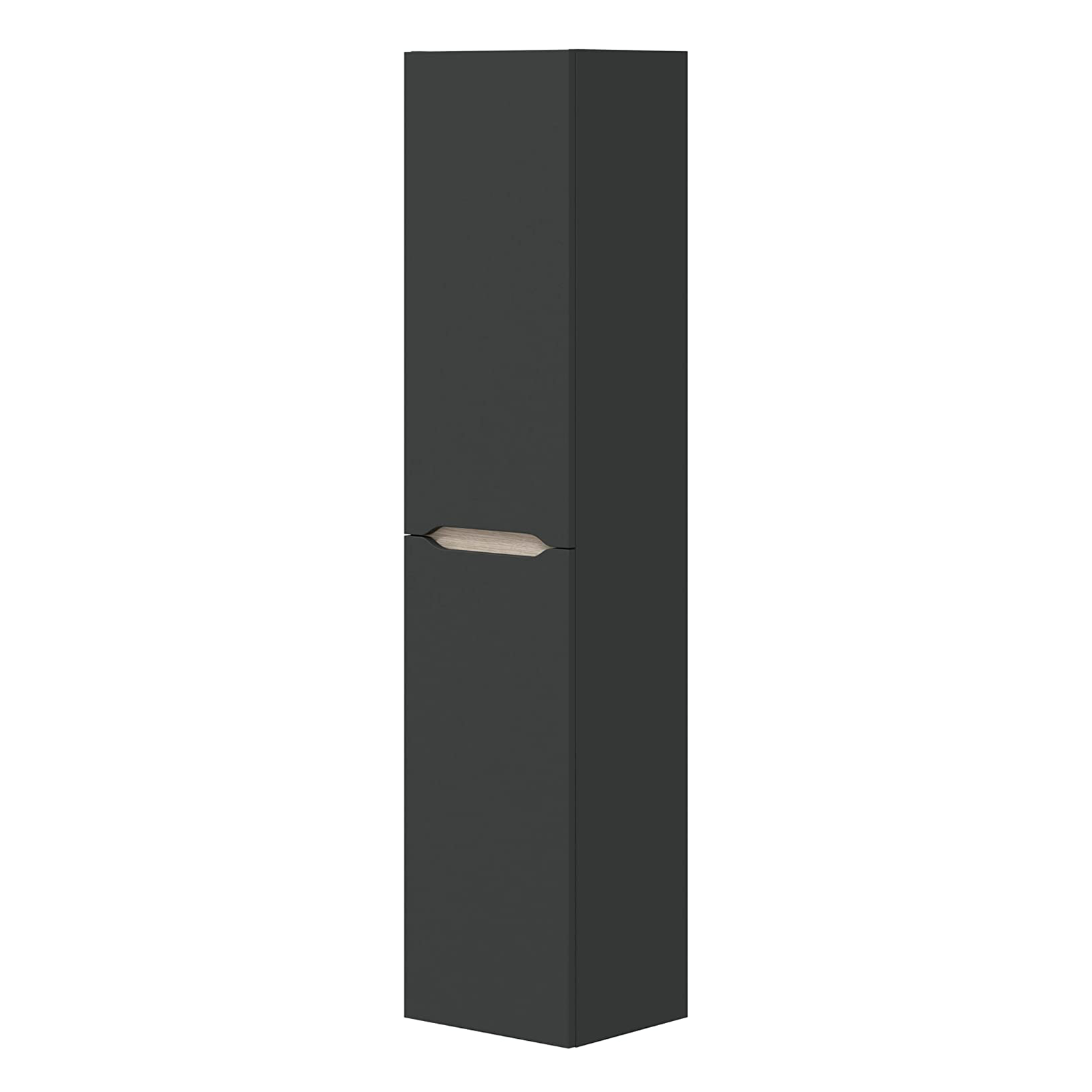 "Lotto" bathroom wall unit with 2 doors in anthracite chipboard and 4 shelves