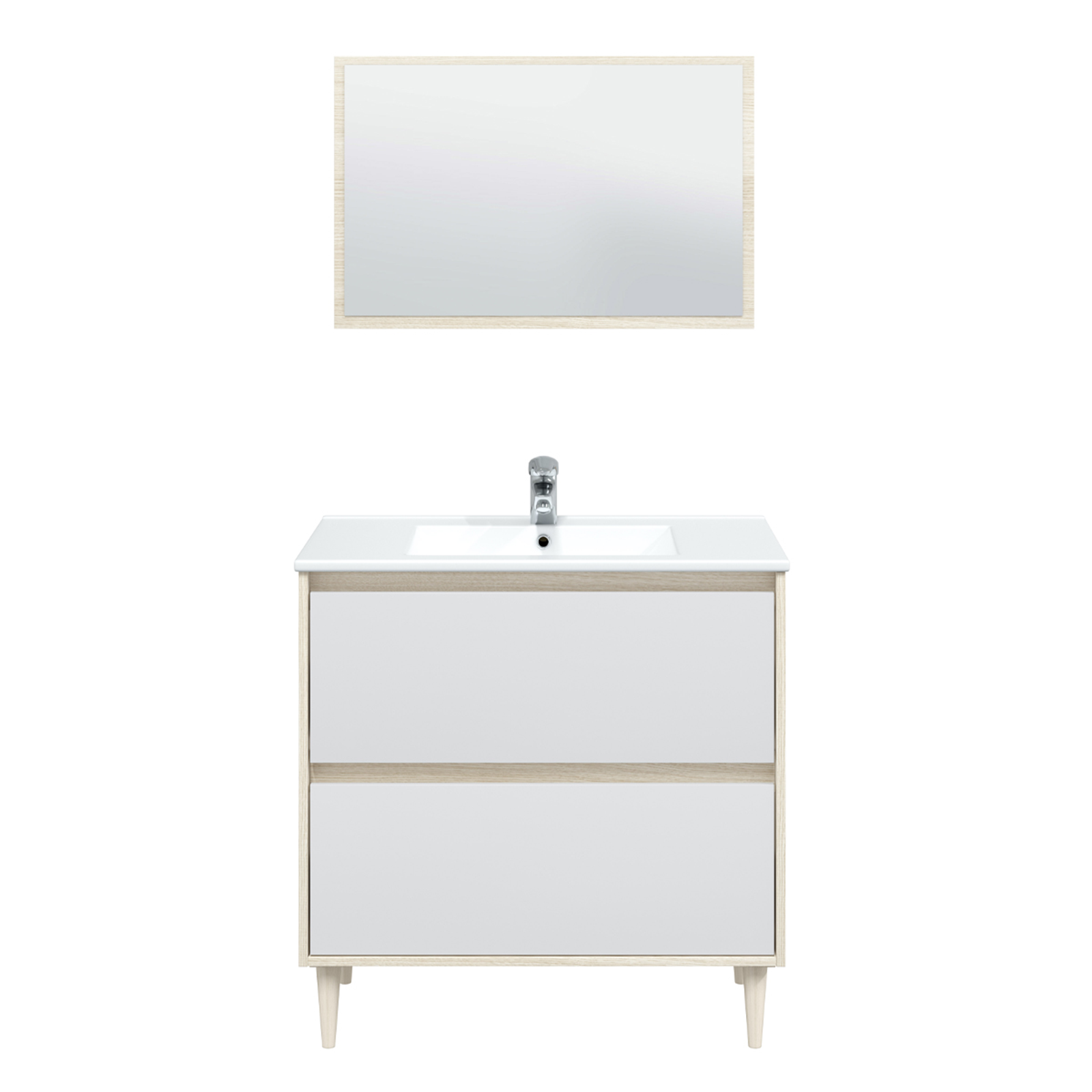 "Verona" bathroom vanity unit kit in chipboard with 80x45 cm 80h mirror 
