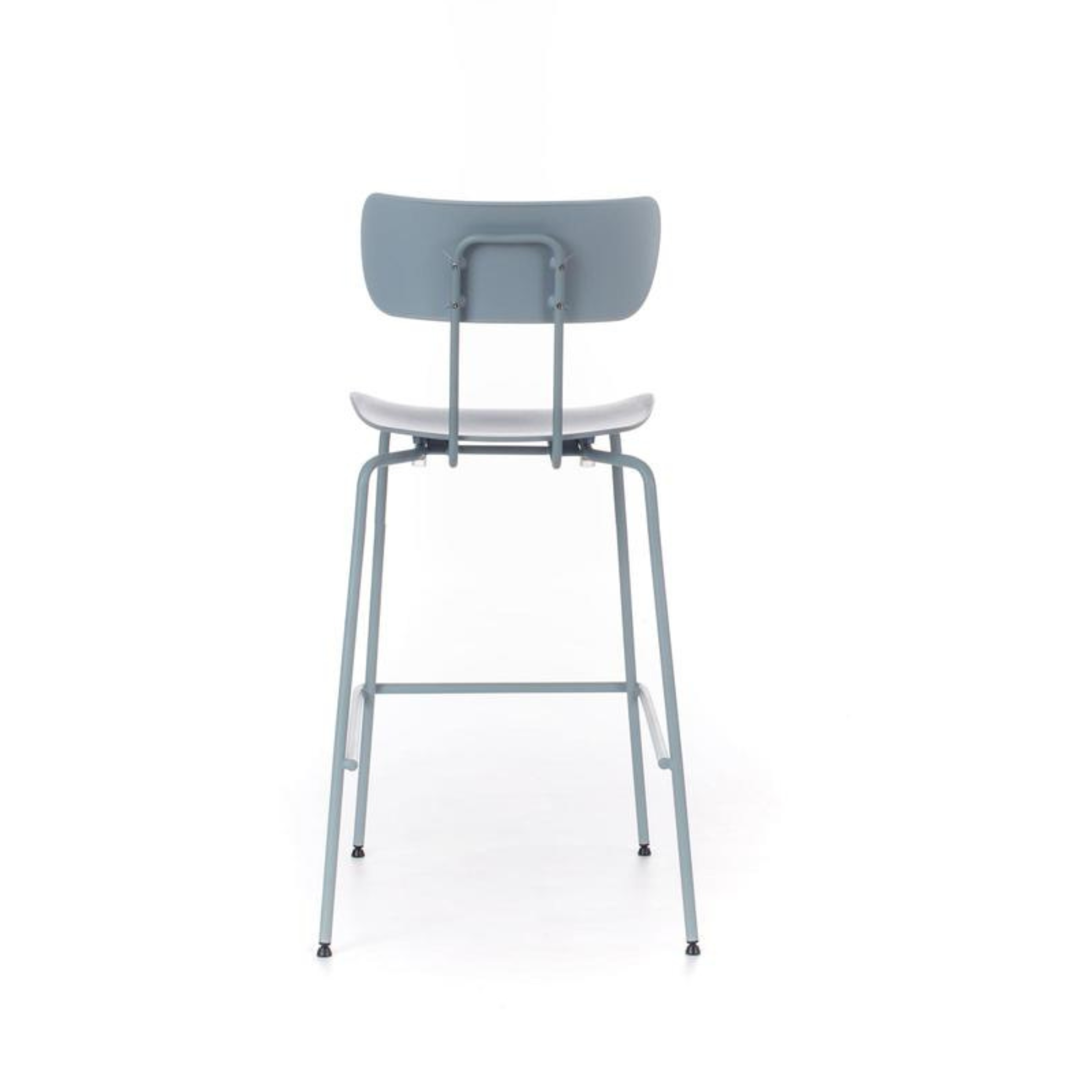 Set of blue high stools with PP footrest "Samy" metal legs 51x45 cm 98h