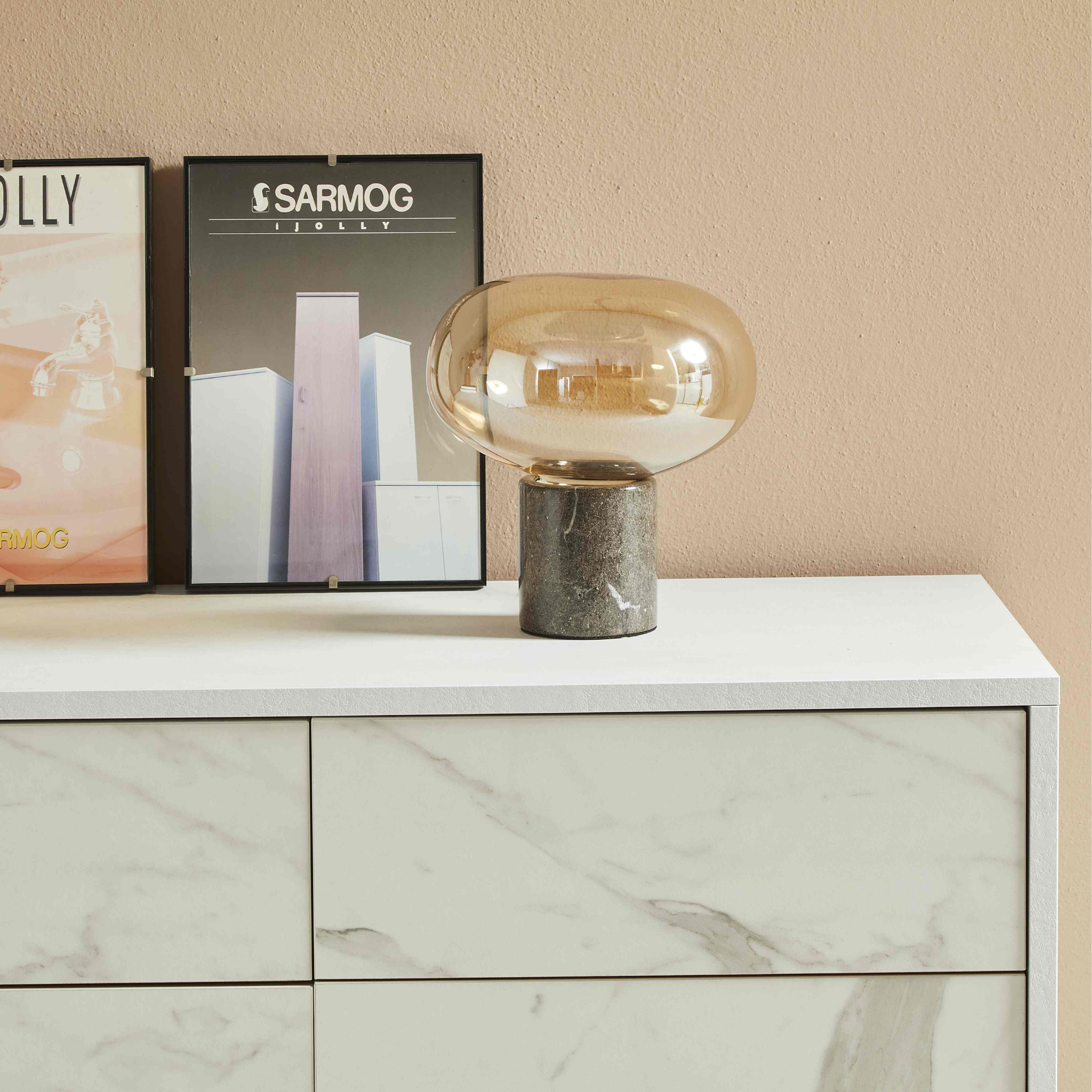 Wooden cabinet 3 doors 3 drawers "Angy" push drawer cm 164x41 92h