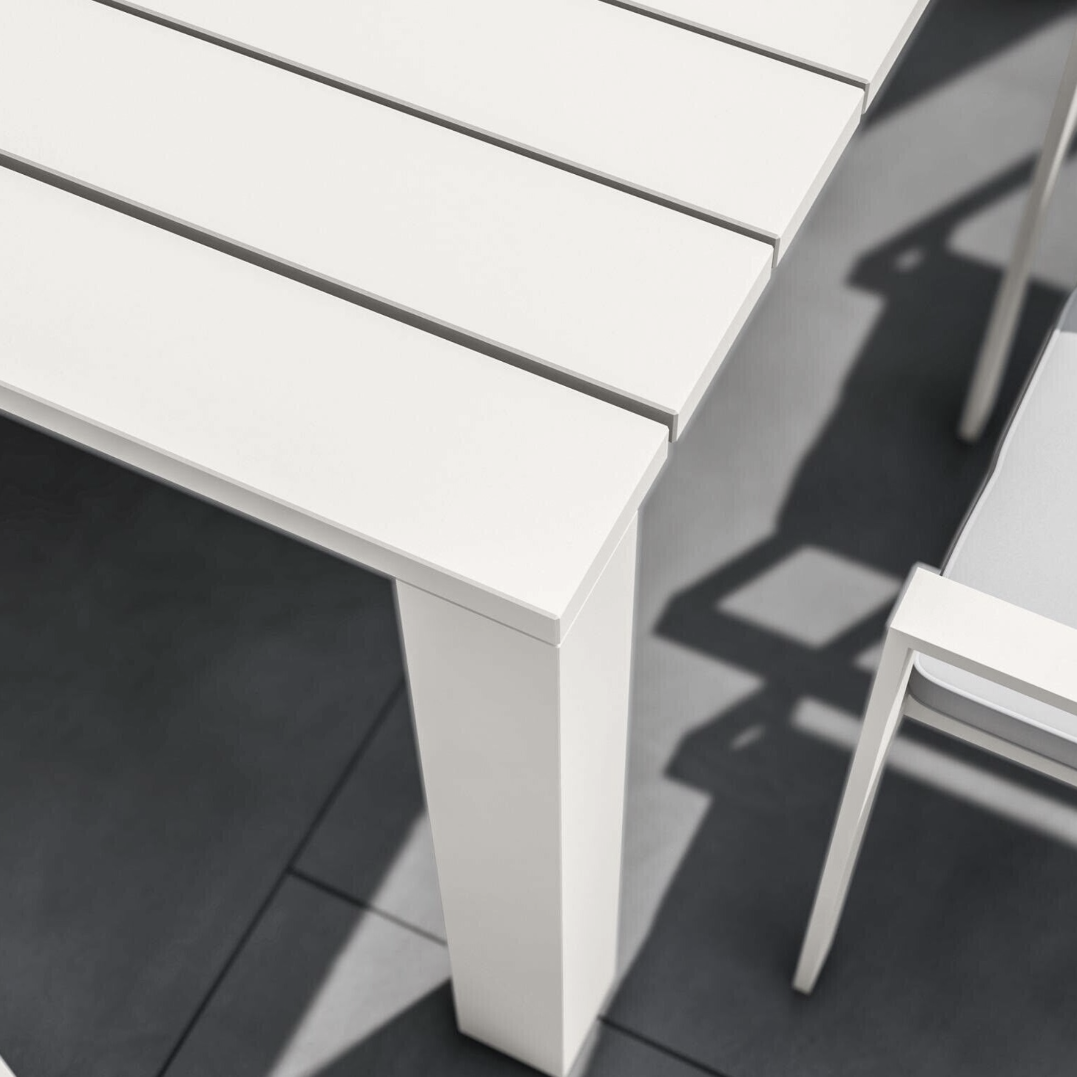 "Bali" resin garden table with wood-effect slats, 78x78 cm, 72 cm high