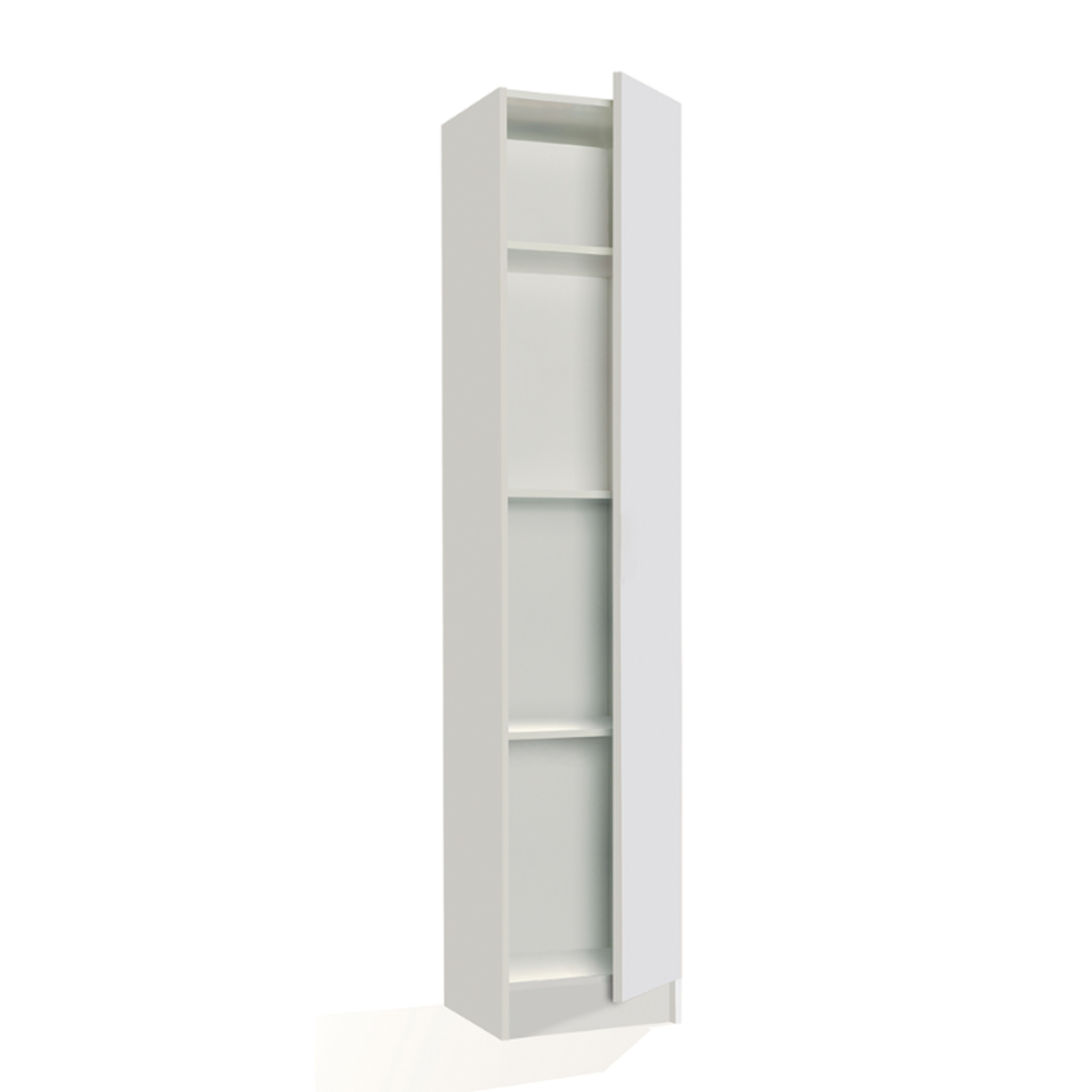 "Ricla" multipurpose column unit with 1 door in white lacquered wood, 31x34 cm, 183h