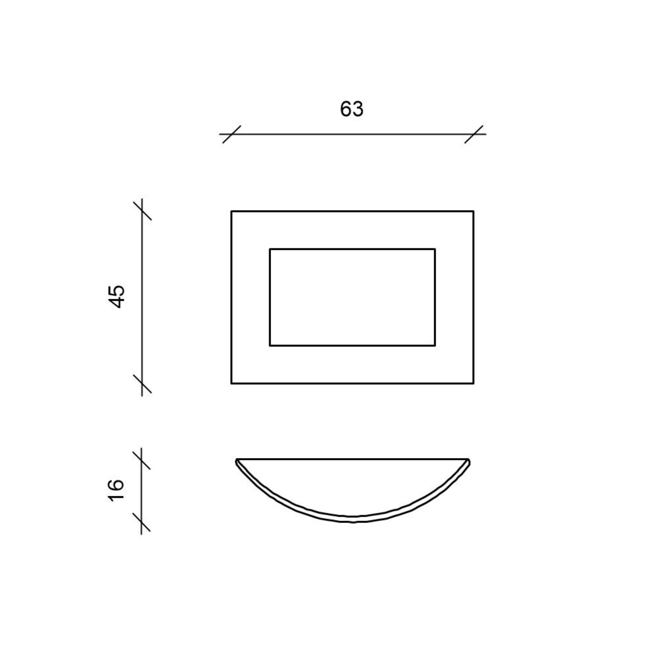 "Richard" bioethanol fireplace, painted metal, wall-mounted, 63x15.5 cm, 45 cm high