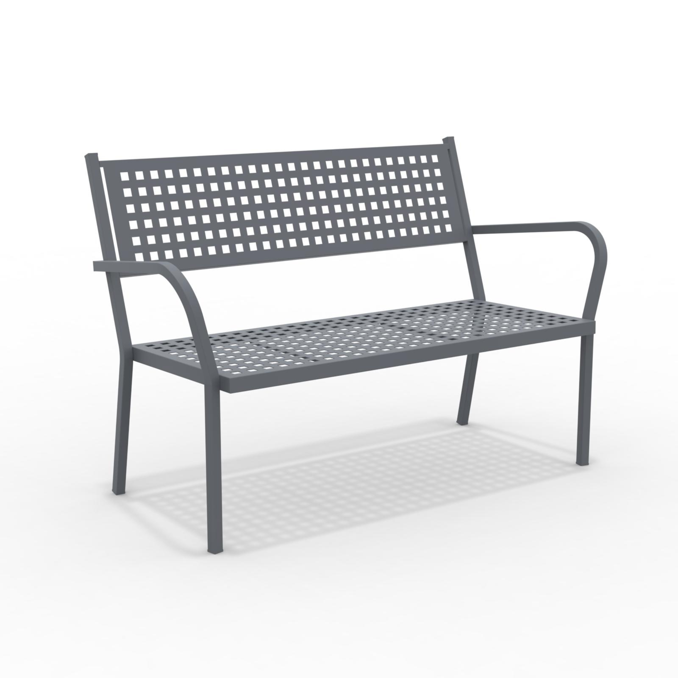 "Alice1" metal garden bench, stackable sofa with armrests, 148x53 cm, 85 cm high