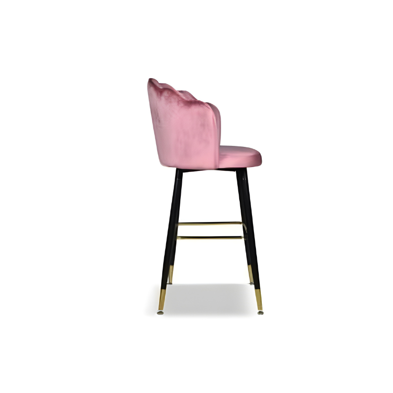 Set of "Estro" high stools upholstered in velvet for the kitchen, 50x55 cm, 110 cm high.