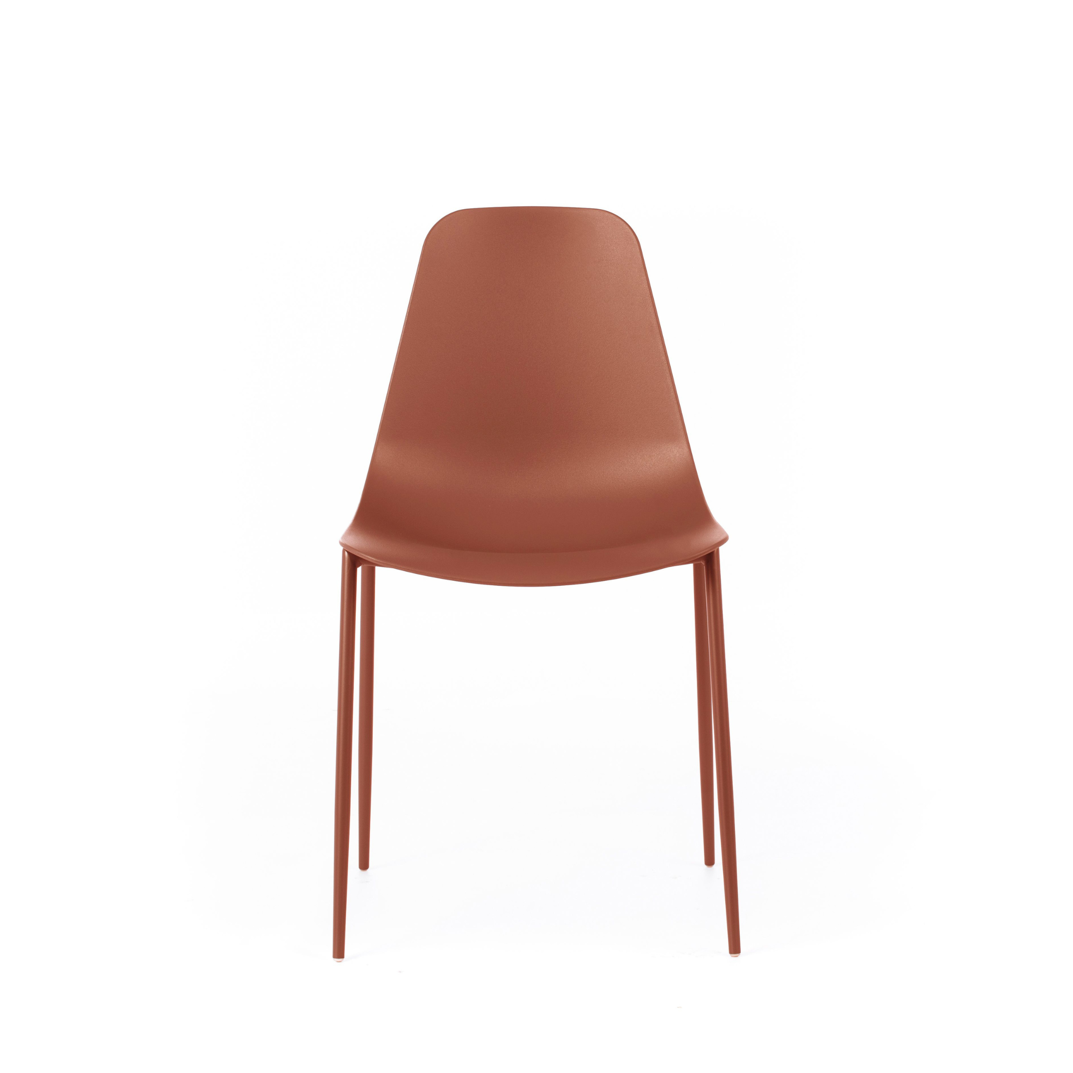 Set of modern "Kate" polypropylene chairs for living room with painted metal frame