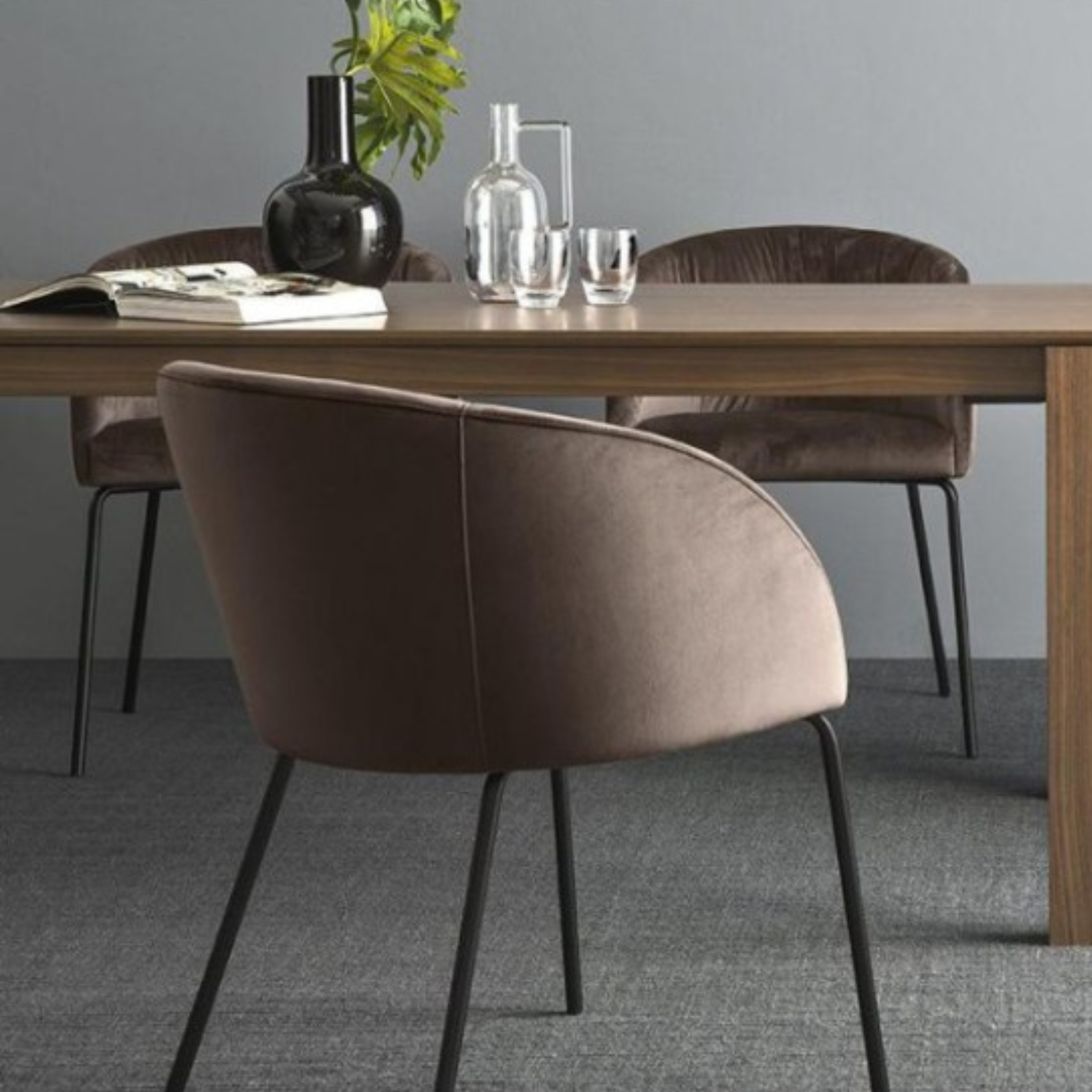 Modern living room chair "Rosie Soft" with padded seat cm 55x59 79h