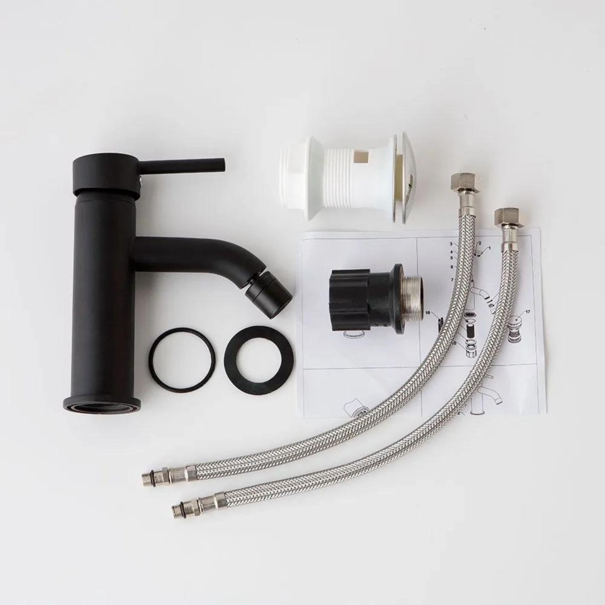 Rubinetto miscelatore per bidet "Alrin" in ottone nero con finitura opaca - MondoViro