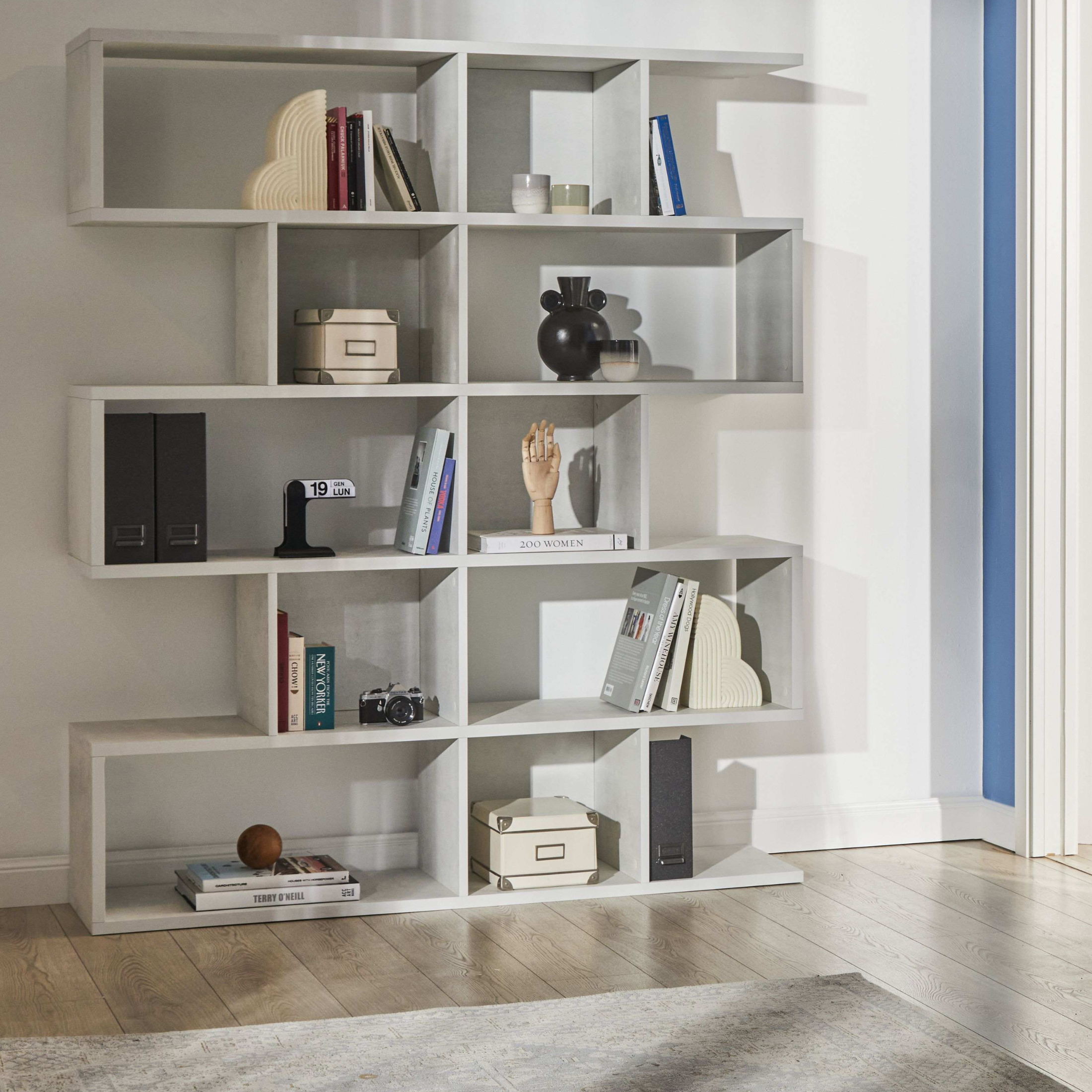 "Talento" 5-tier modular modern dividing bookcase, 150x37 cm, 178 cm high