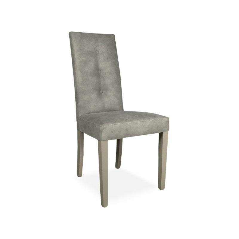 Set of "Montecarlo" dining chairs upholstered in fabric with matching legs, 47x46 cm, 101h