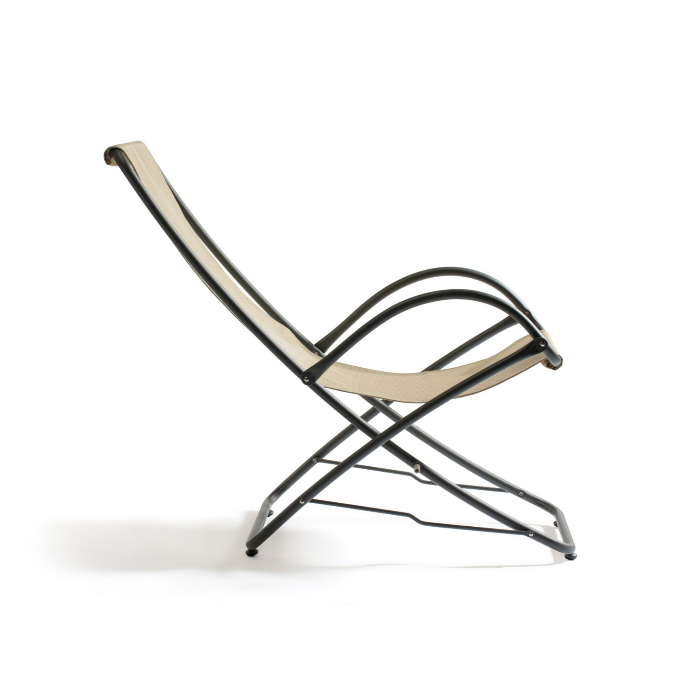 "Park" garden sun lounger in fabric and aluminium, 64x97.5 cm, 93h