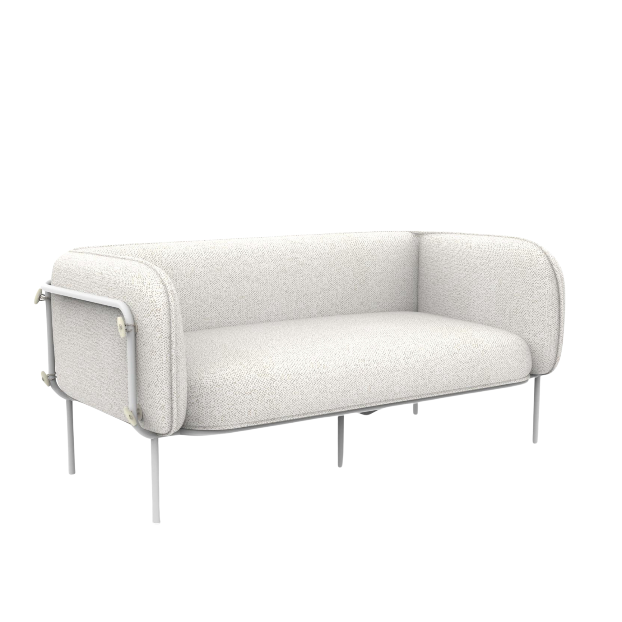 "Alamari" 2-seater outdoor sofa in padded fabric, metal frame, 170x87 cm, 74h
