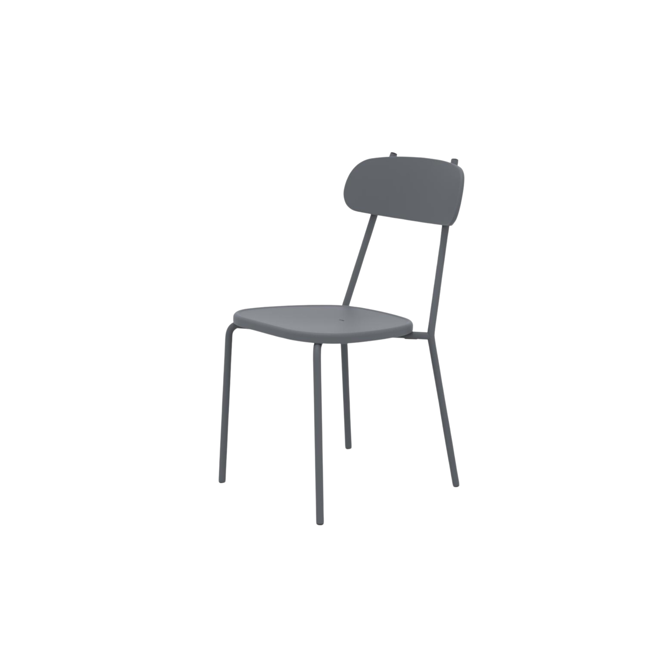 Set of stackable "Fox" garden chairs in painted metal, 45x53 cm, 84h