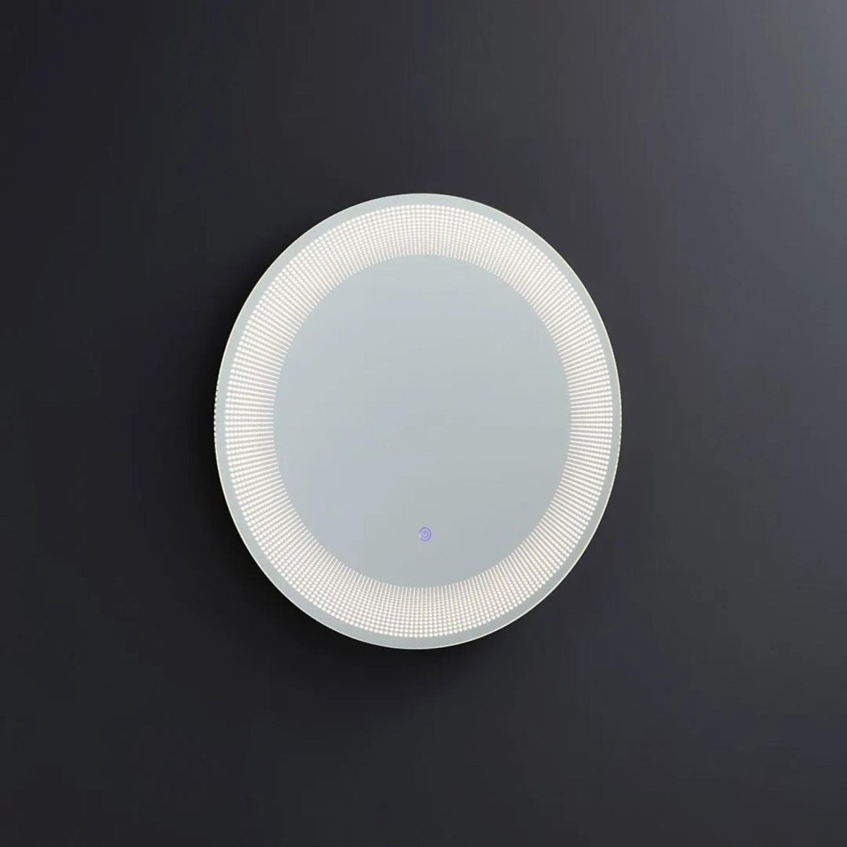 Specchio rotondo con cornice illuminata a led "Eclisse" in alluminio cm 60x60 - MondoViro