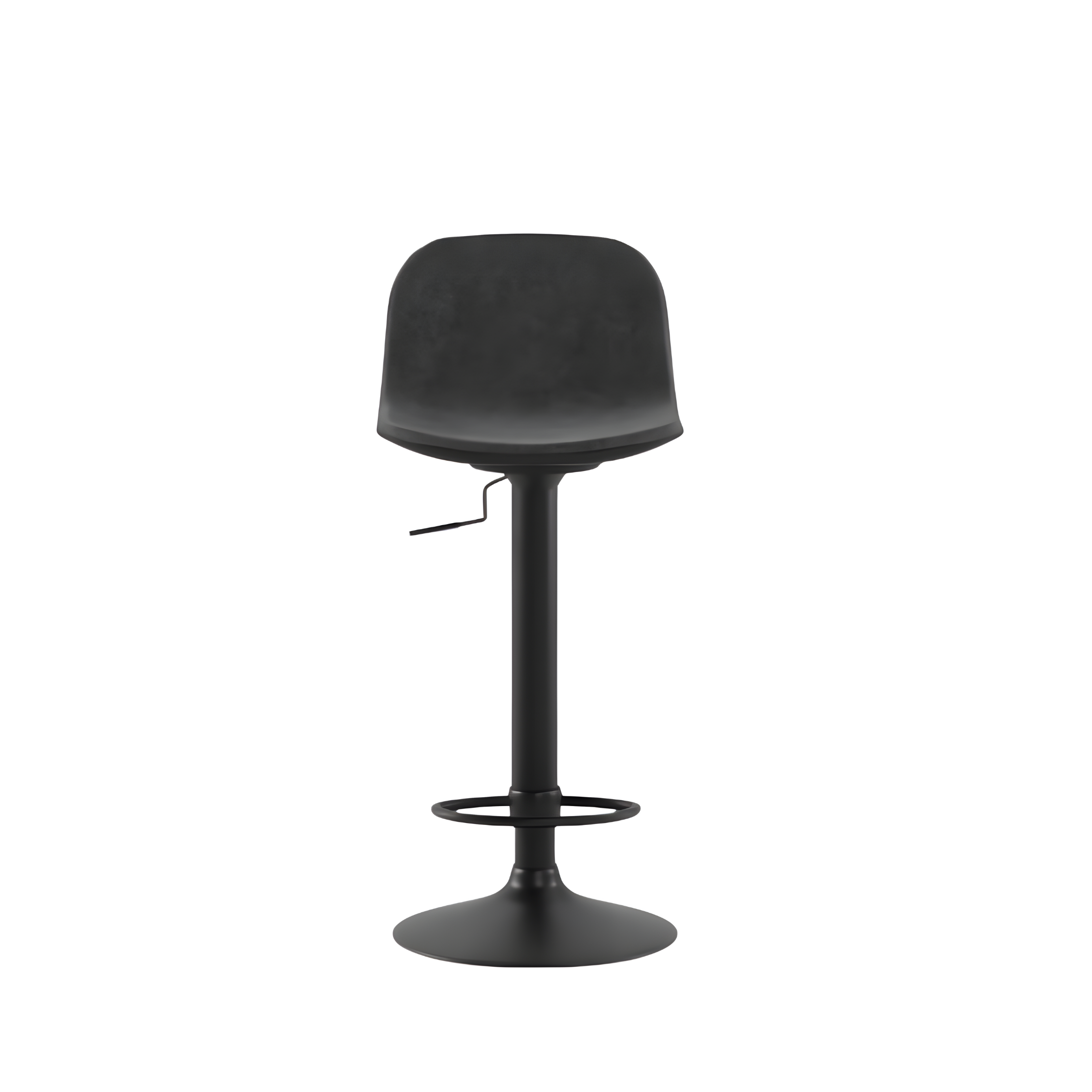 Set of "Woody" high stools in fabric with gas lift and footrest, 45x39 cm, 86h