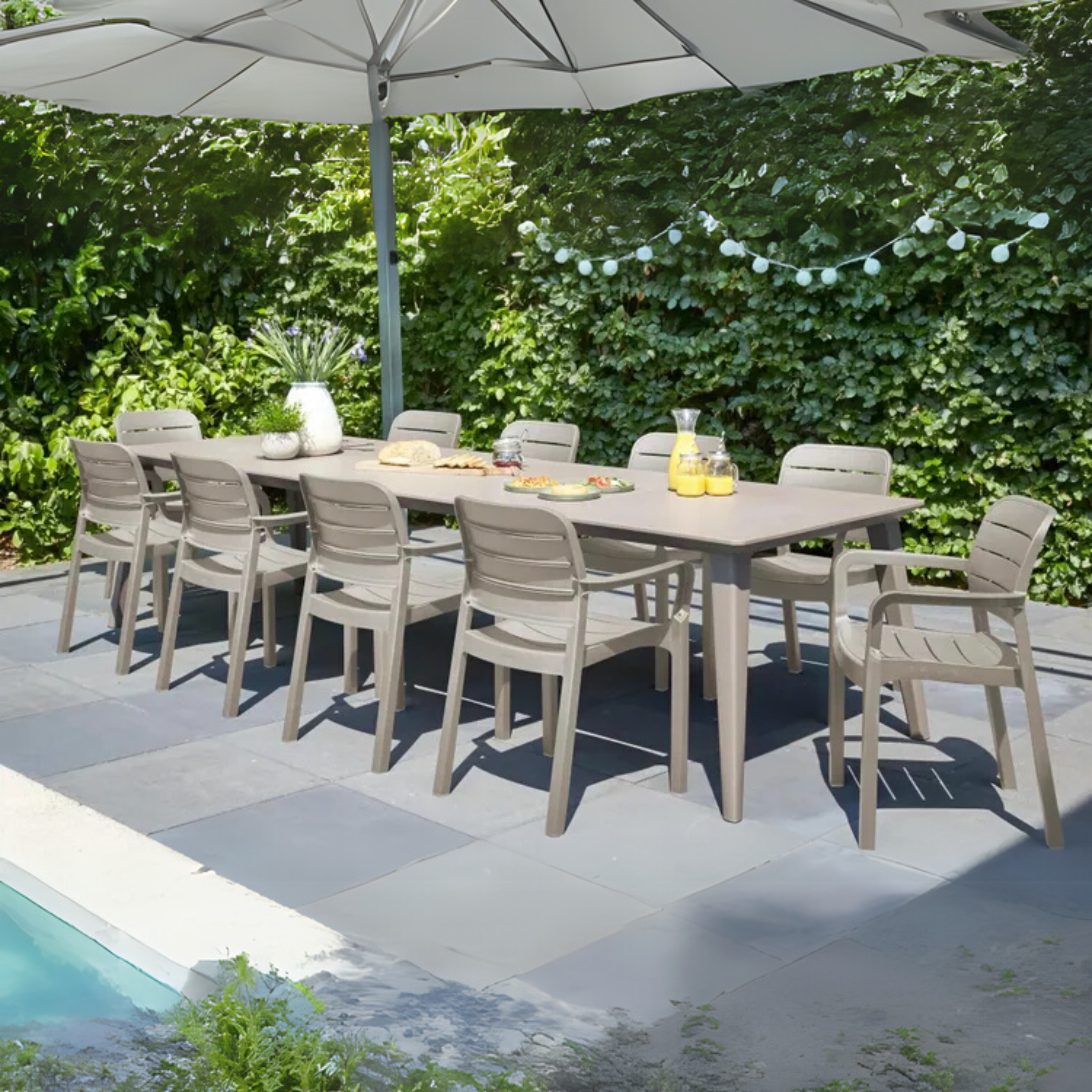 Set of "Domingo" garden chairs, cappuccino color, shockproof, 58x53 cm, 83h