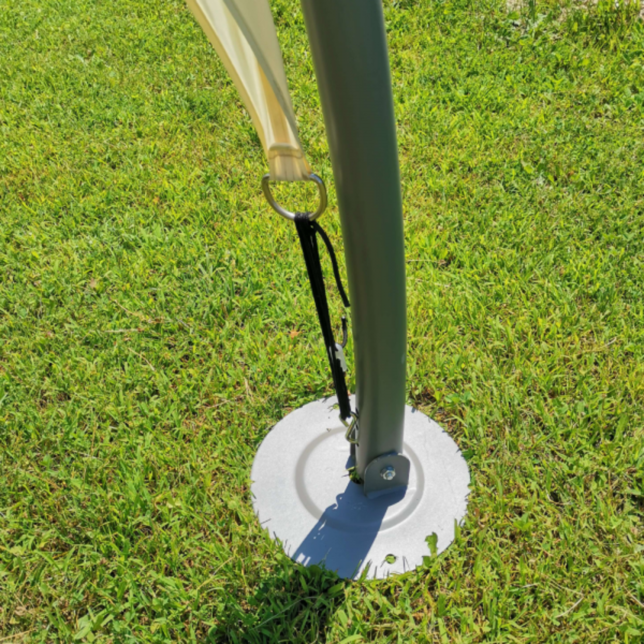 "Igloo" garden gazebo in steel and ecru canvas, 350x350 cm, 275 cm high