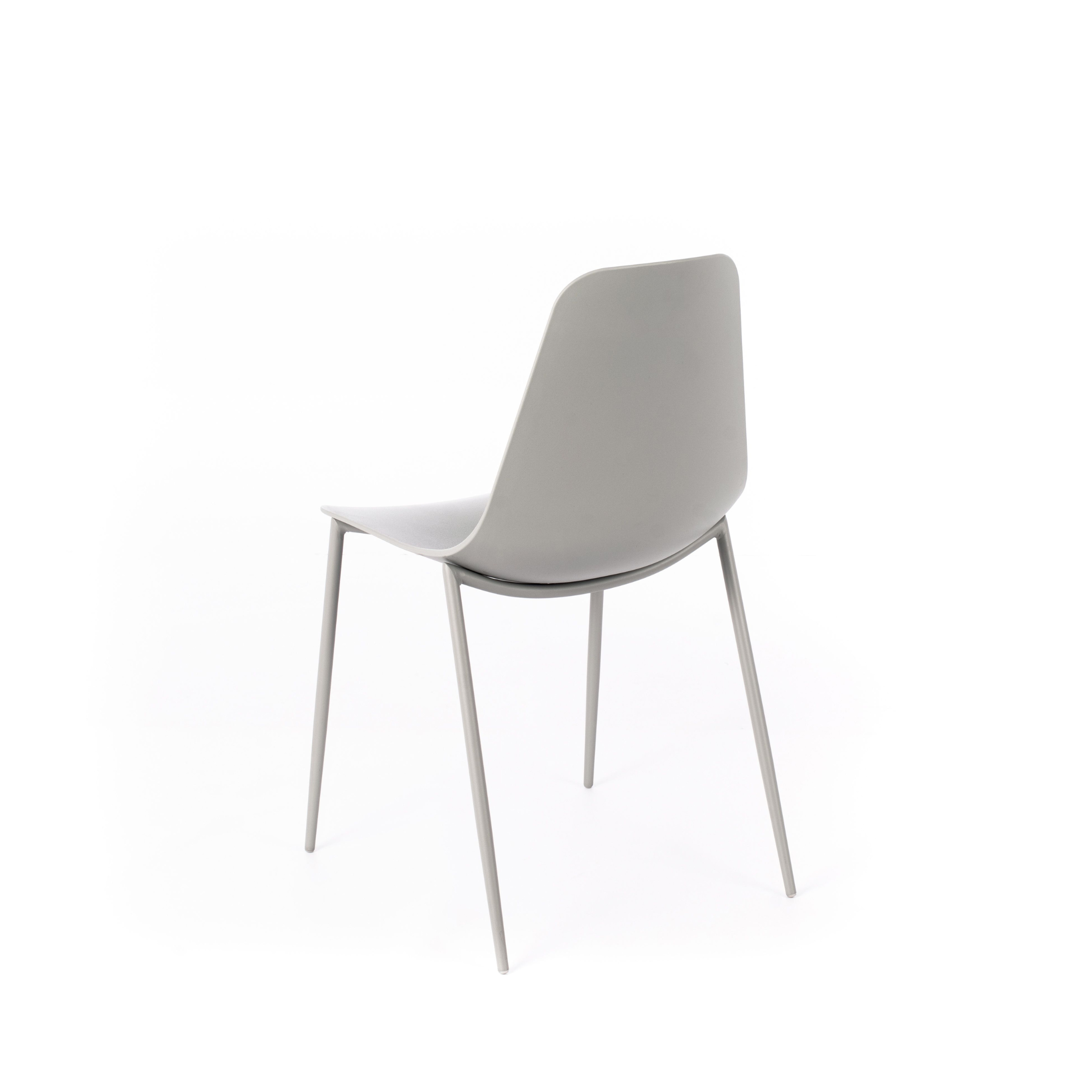 Set of modern "Kate" polypropylene chairs for living room with painted metal frame