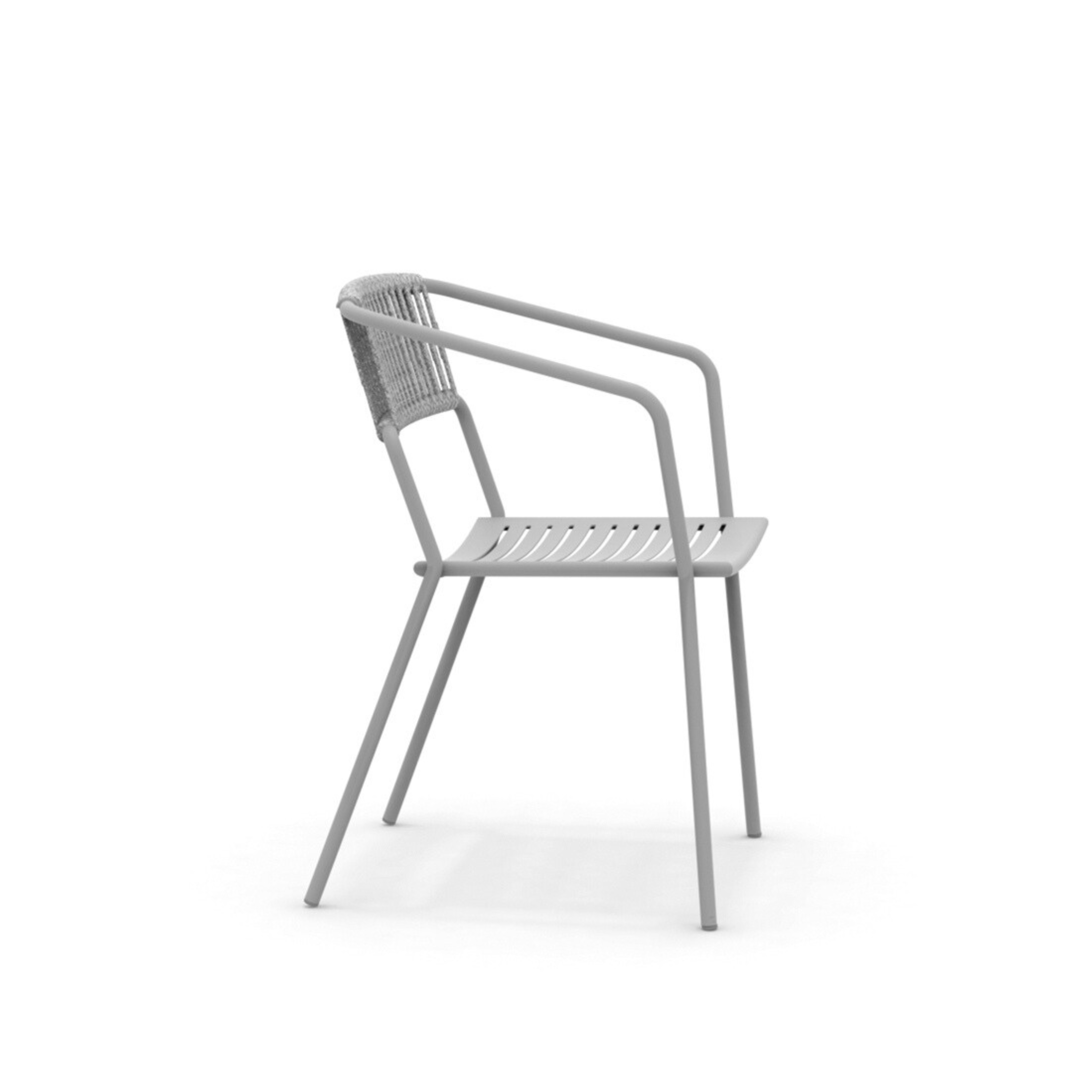 Set of "Slot" metal chairs with "Slot" rope backrest, stackable, 54x55 cm, 79h