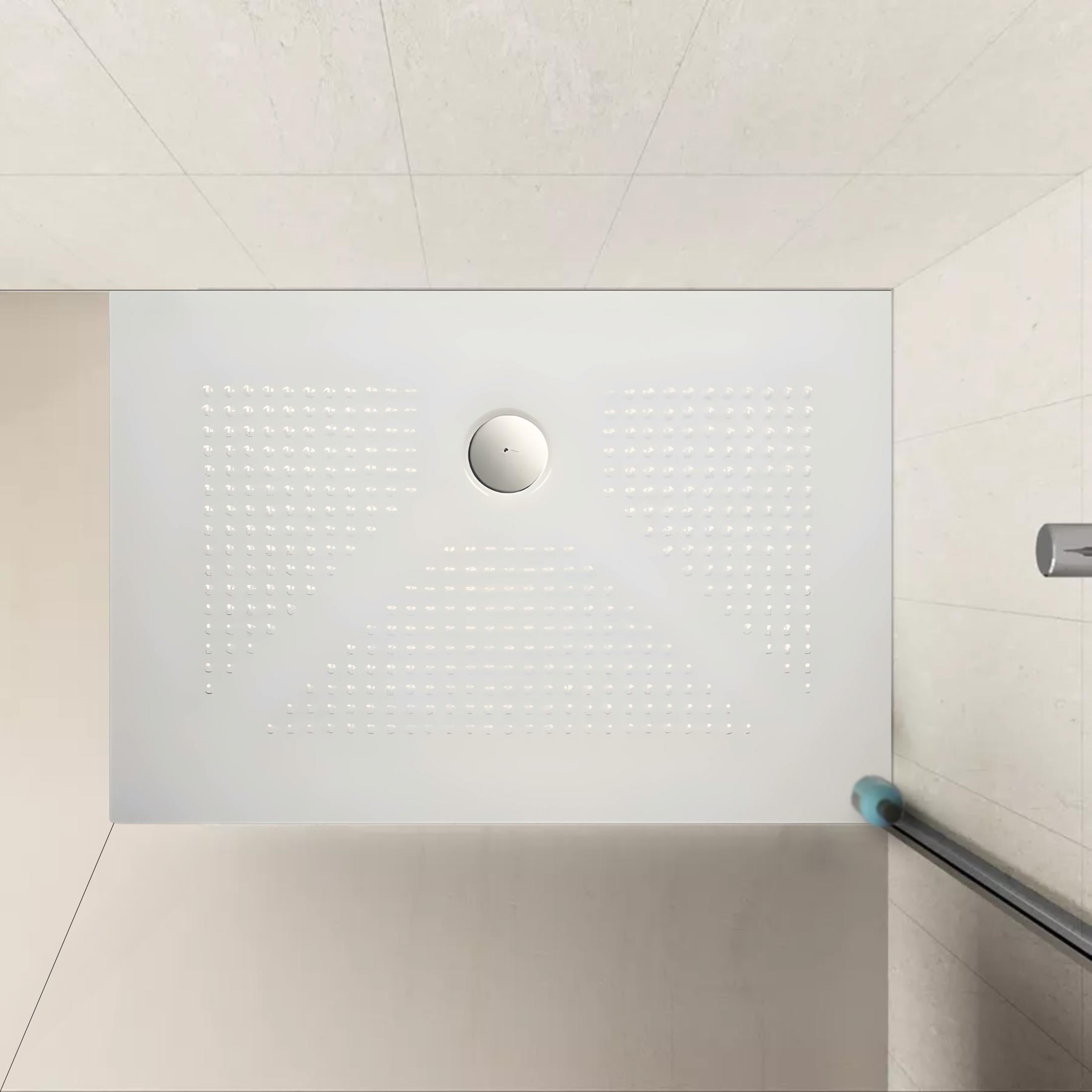 "Denver" rectangular shower tray in thin, non-slip ceramic