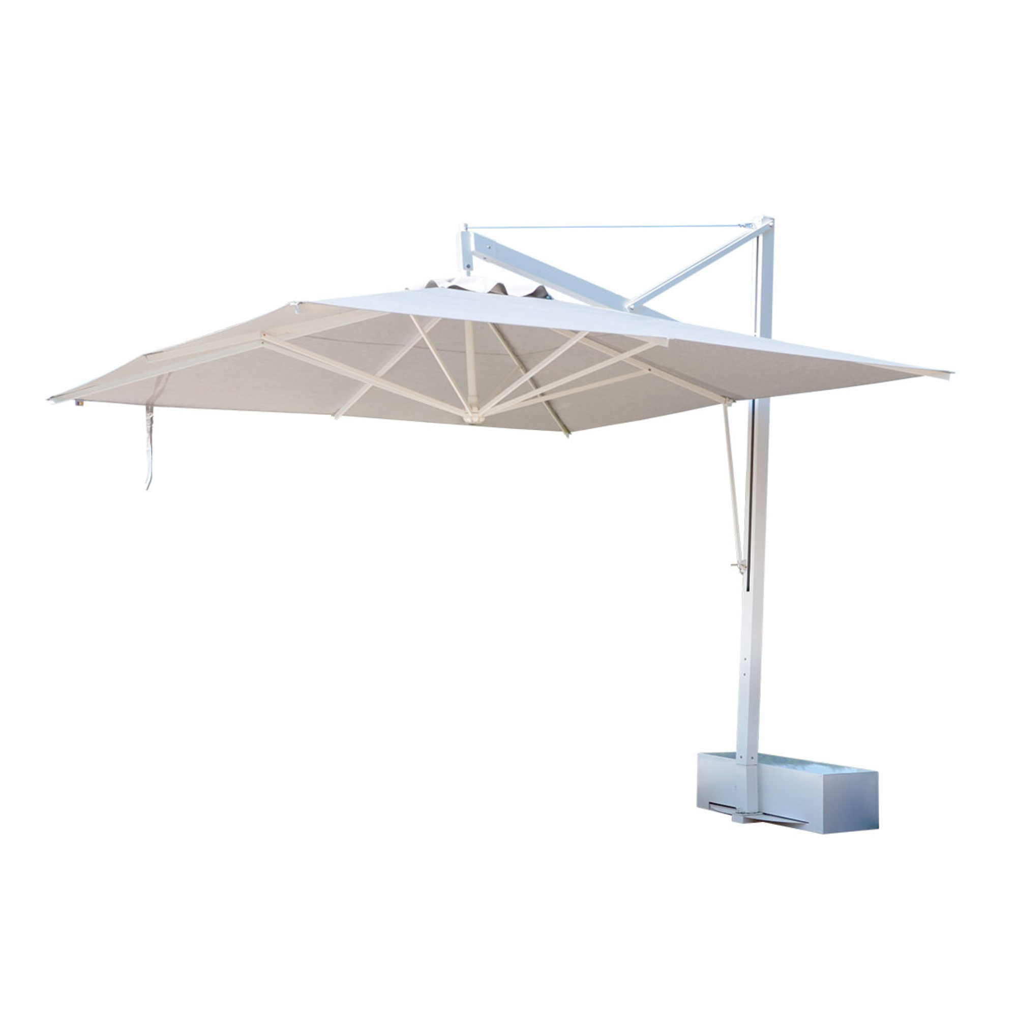 Modern "Pratique Classic" garden umbrella with retractable arm