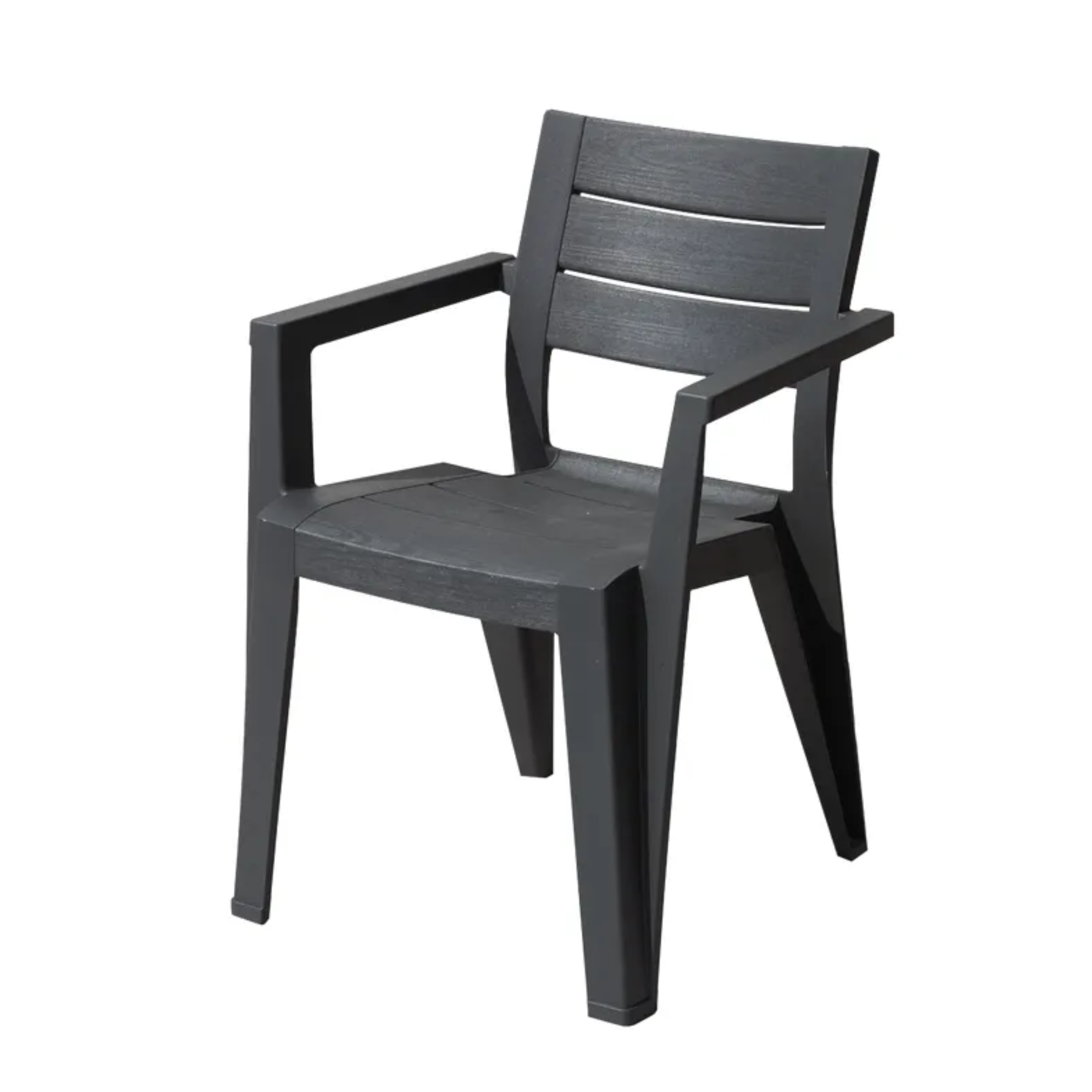 Set of 6 "Helena" garden chairs with stackable polypropylene armrests, 61.5x58.5 cm, 79h