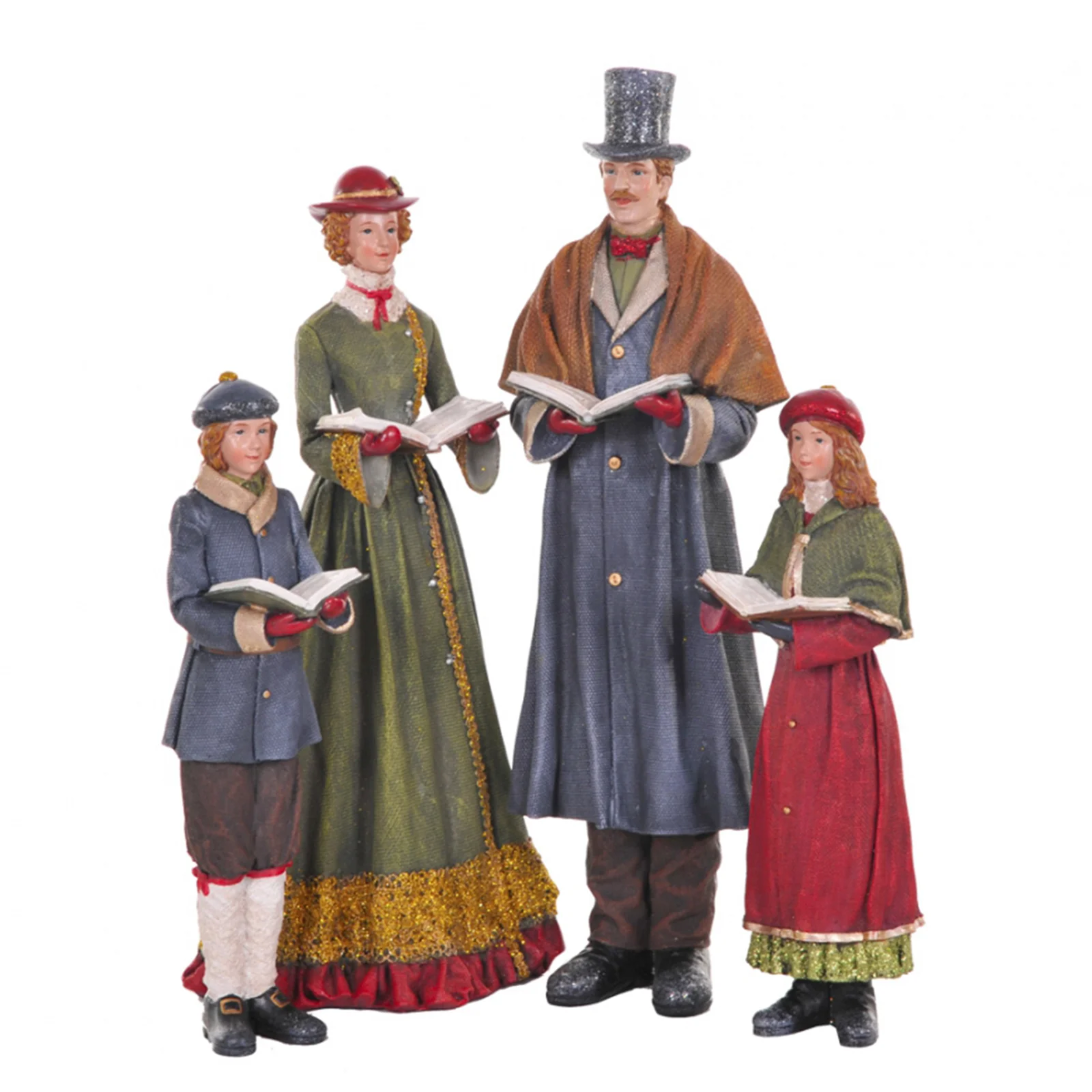 “Singers” family figurine, elegant Christmas decoration in polyresin, 40 cm high