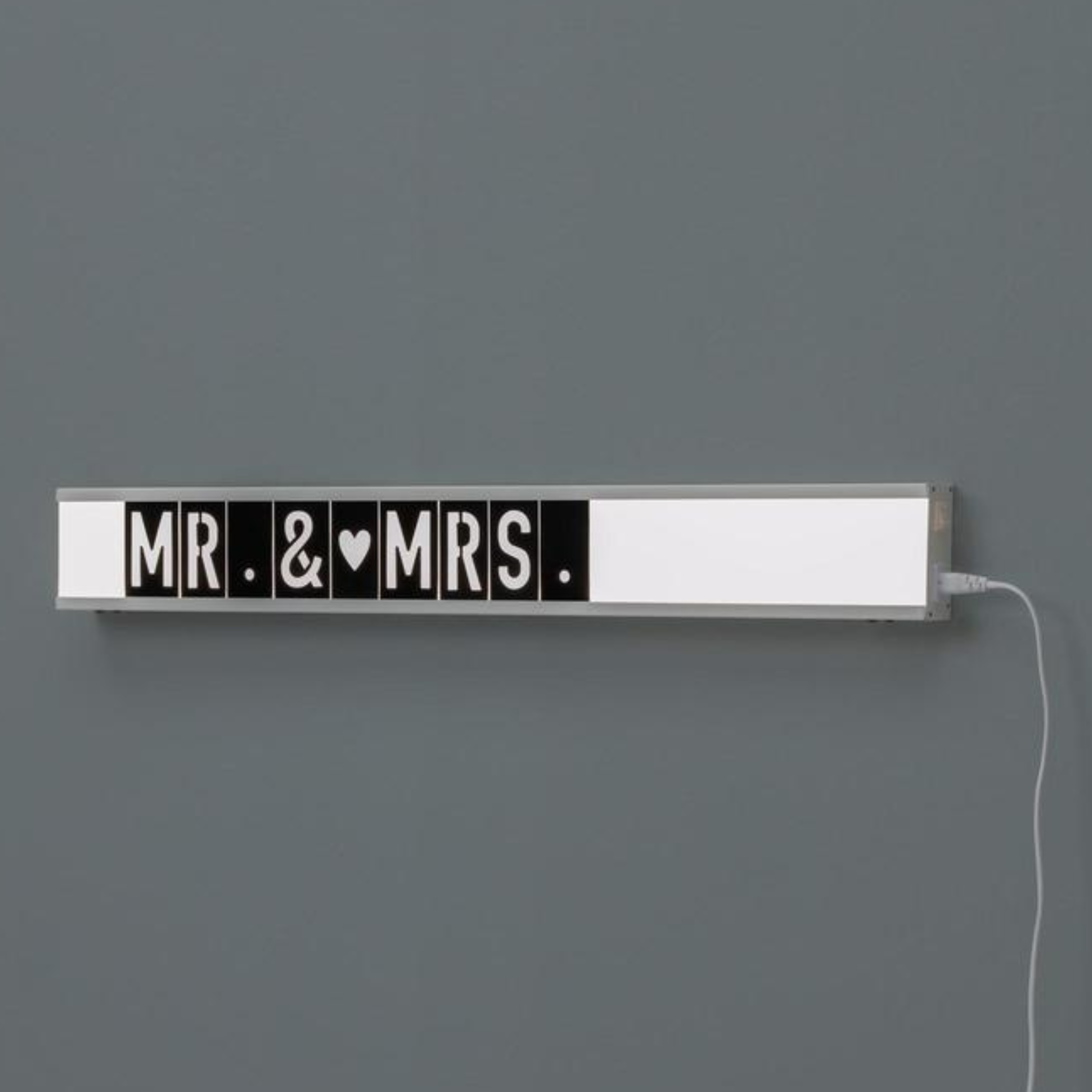 "Naos" metal LED table lamp with letters, 80x3 cm, 10h