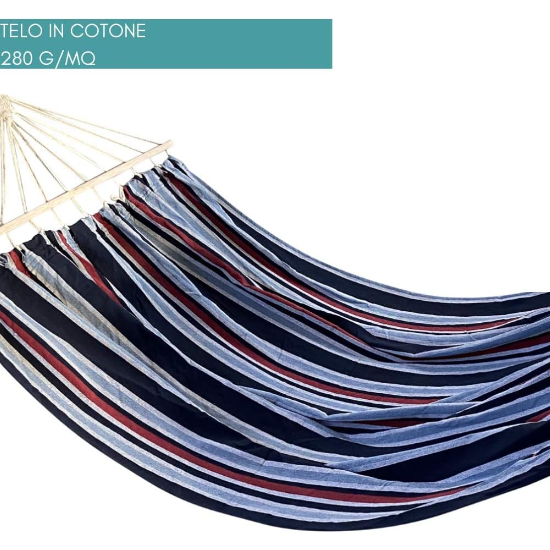 Modern "Calab" cotton and rope hammock for garden or veranda 200 cm
