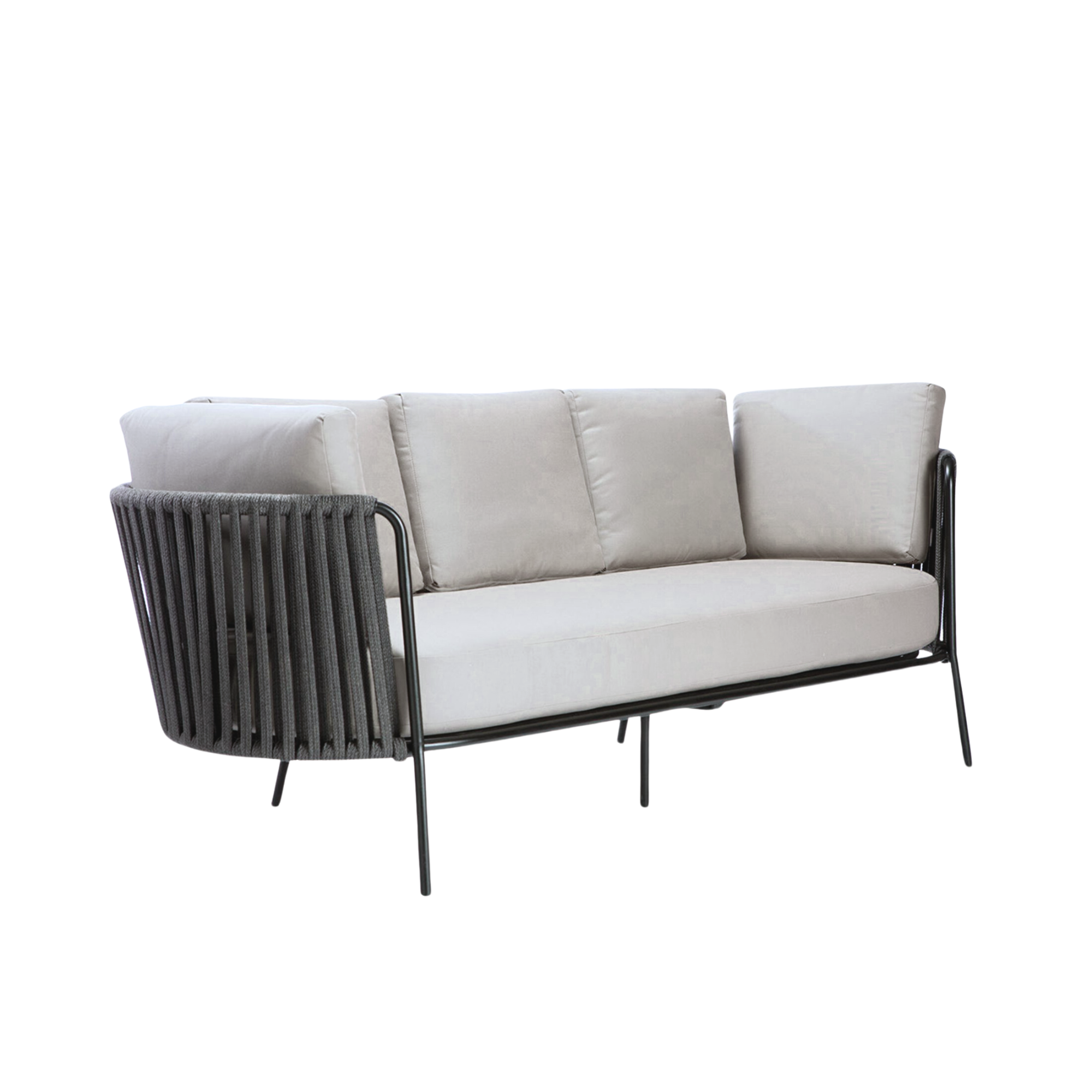 3-seater sofa in rope and stainless steel "Daisy Rope" garden lounge sofa cm 220x80 71h